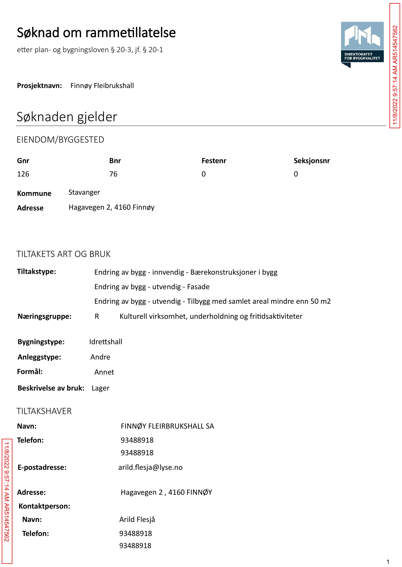 Søknad om rammetillatelse