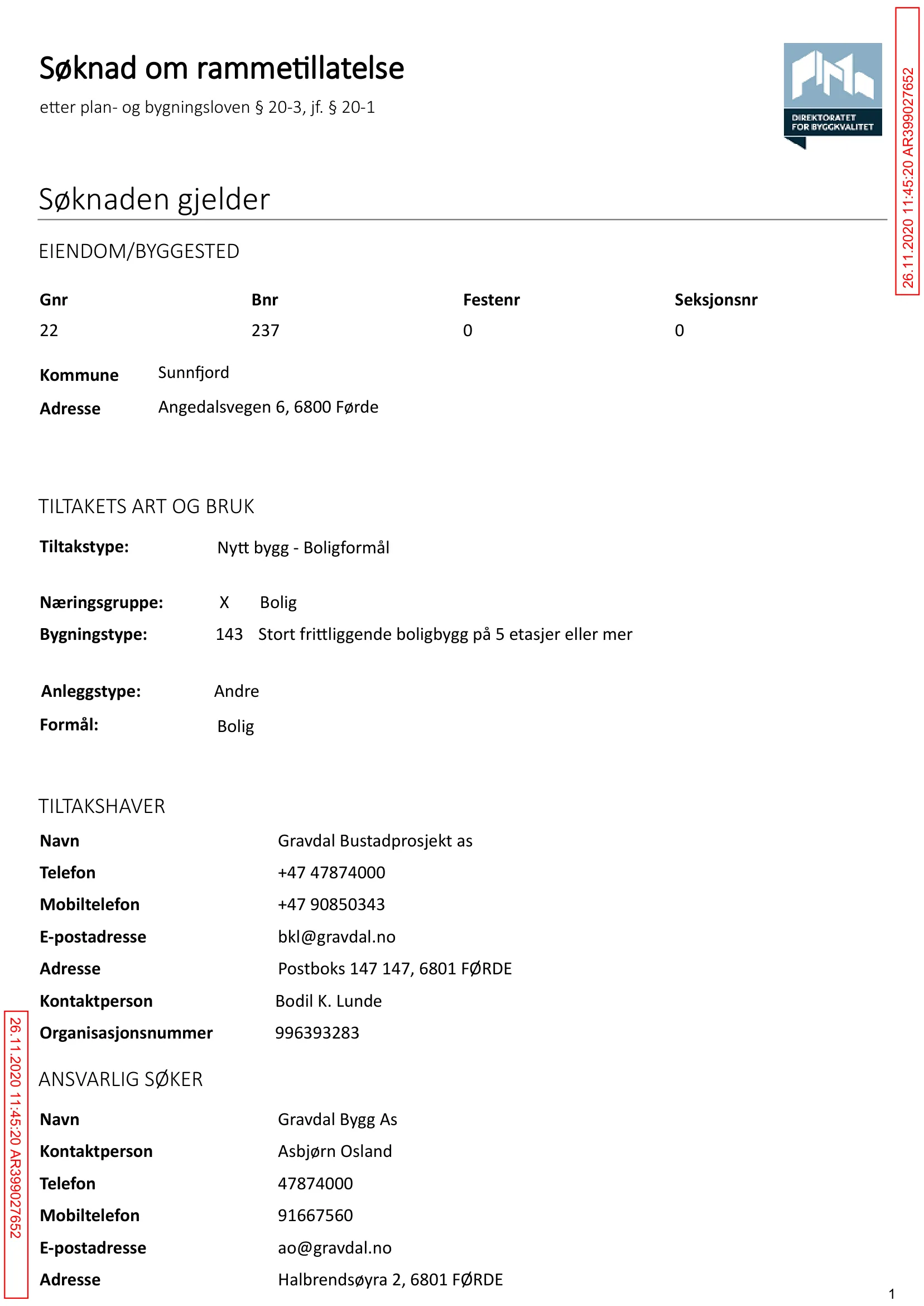Søknad om rammetillatelse