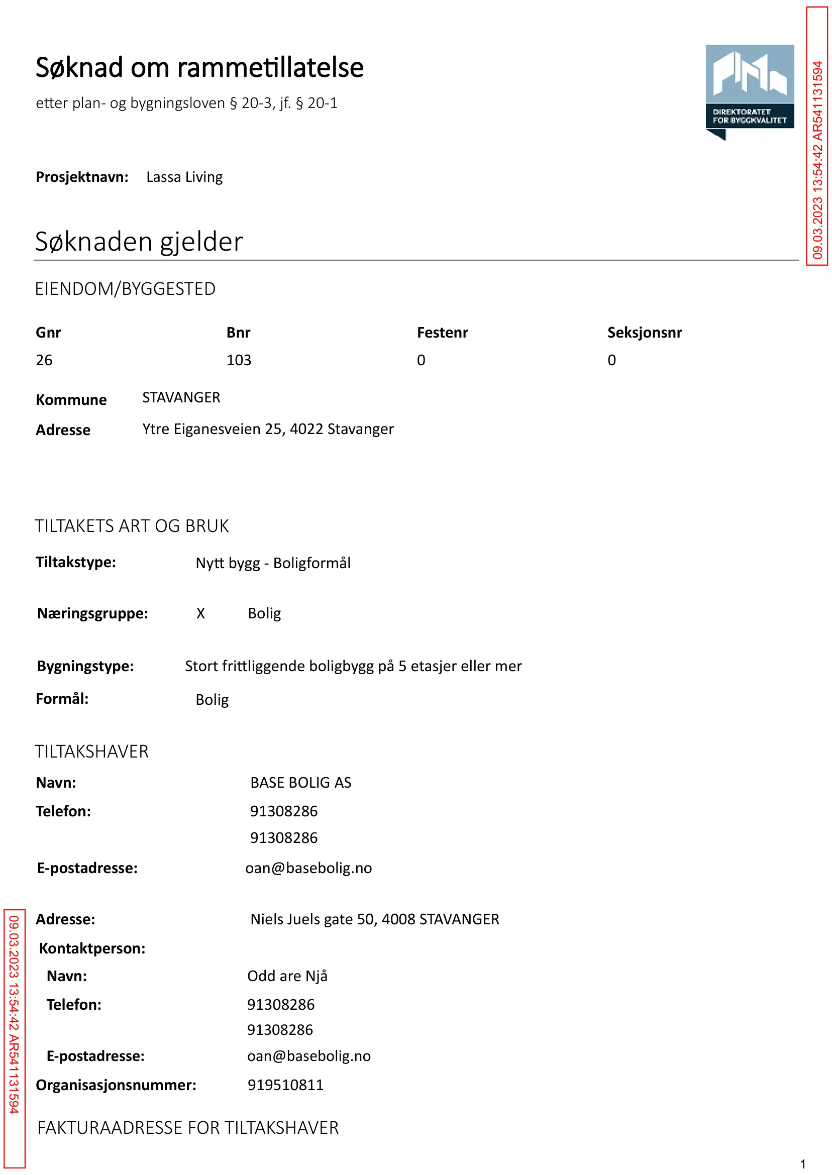 Søknad om rammetillatelse