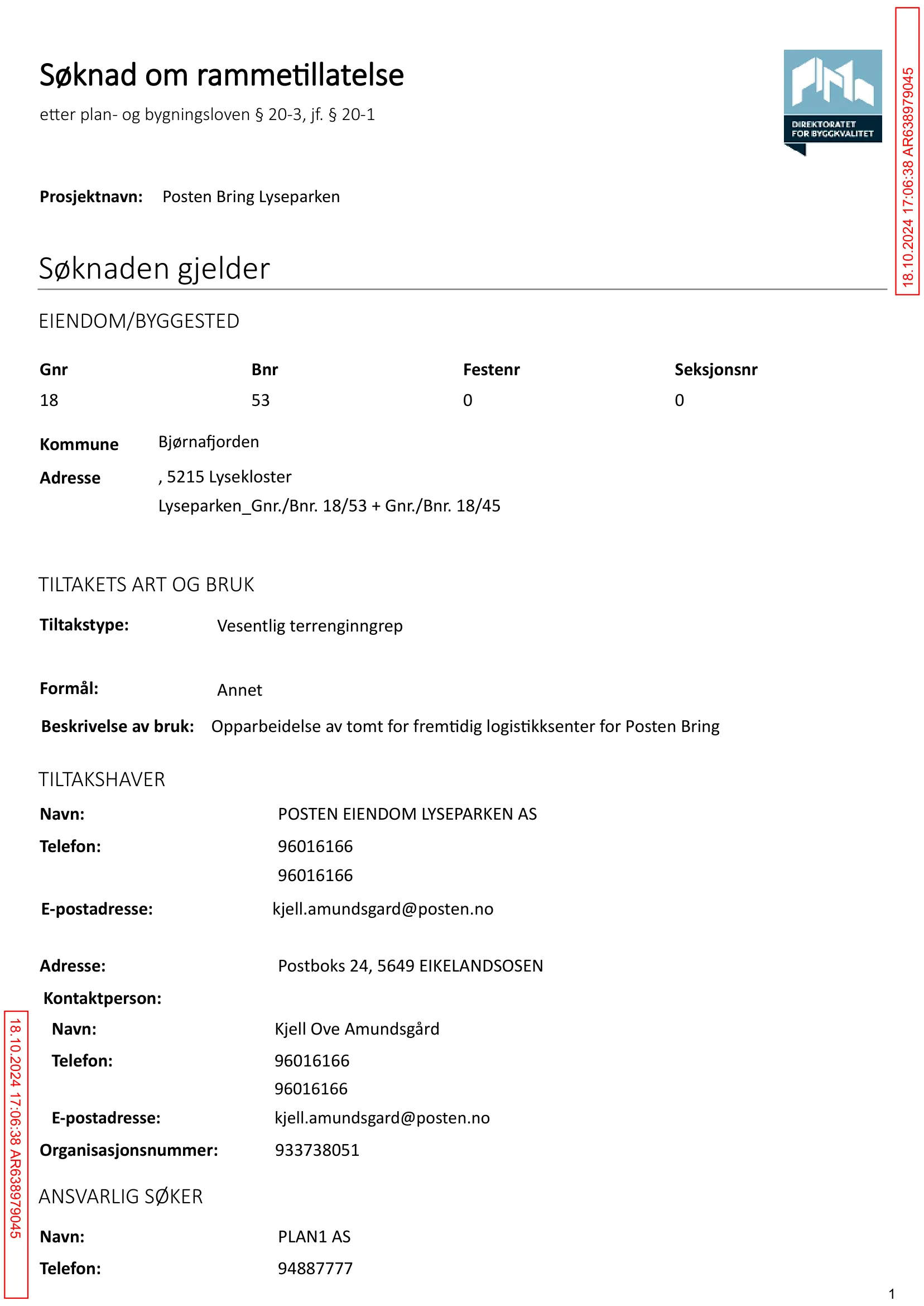 Søknad om rammetillatelse