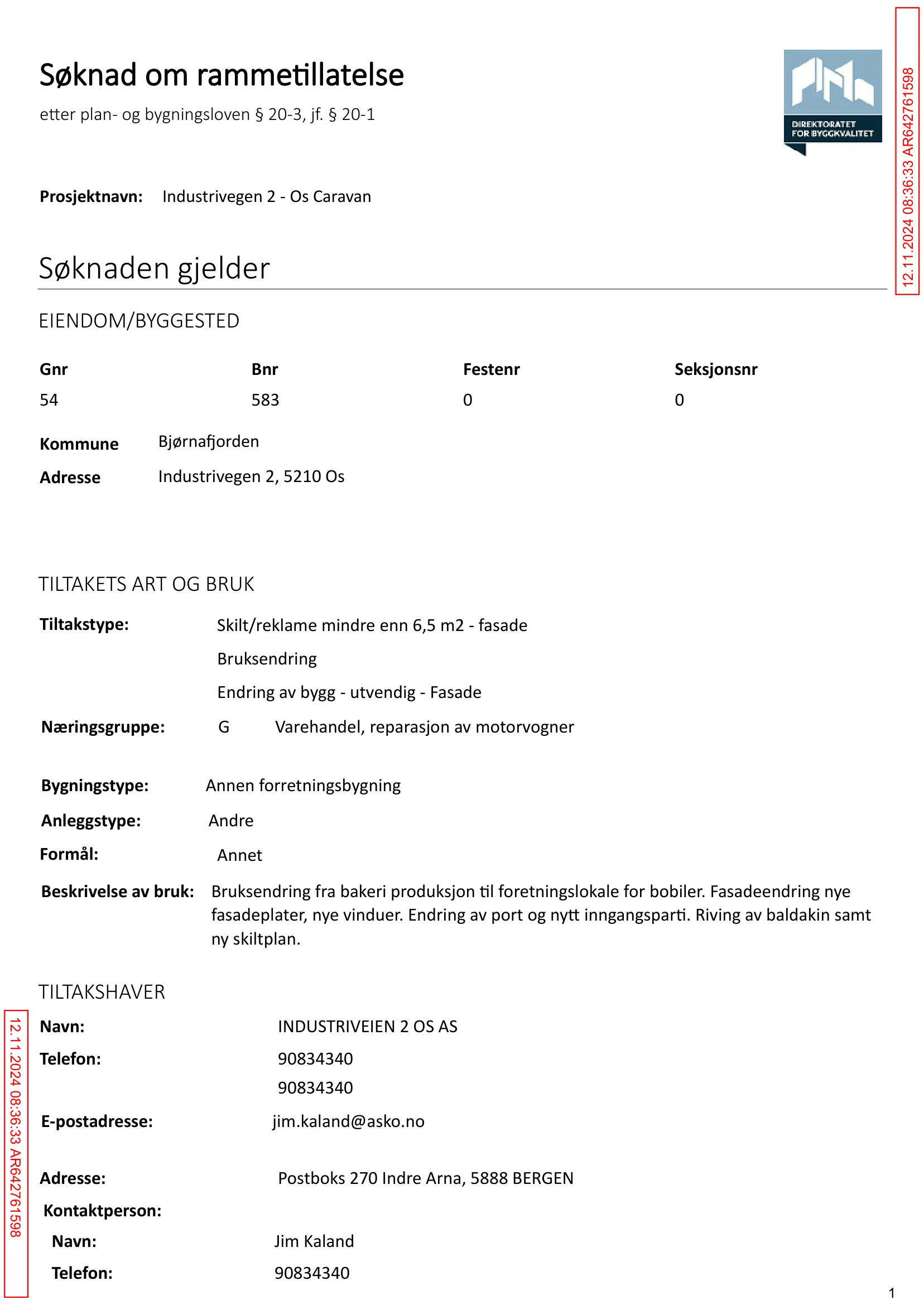 Søknad om rammetillatelse