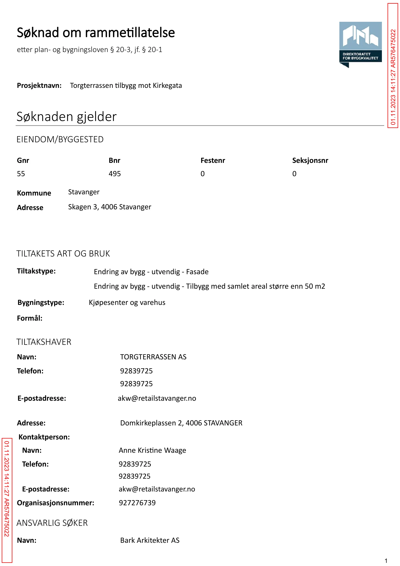 Søknad om rammetillatelse