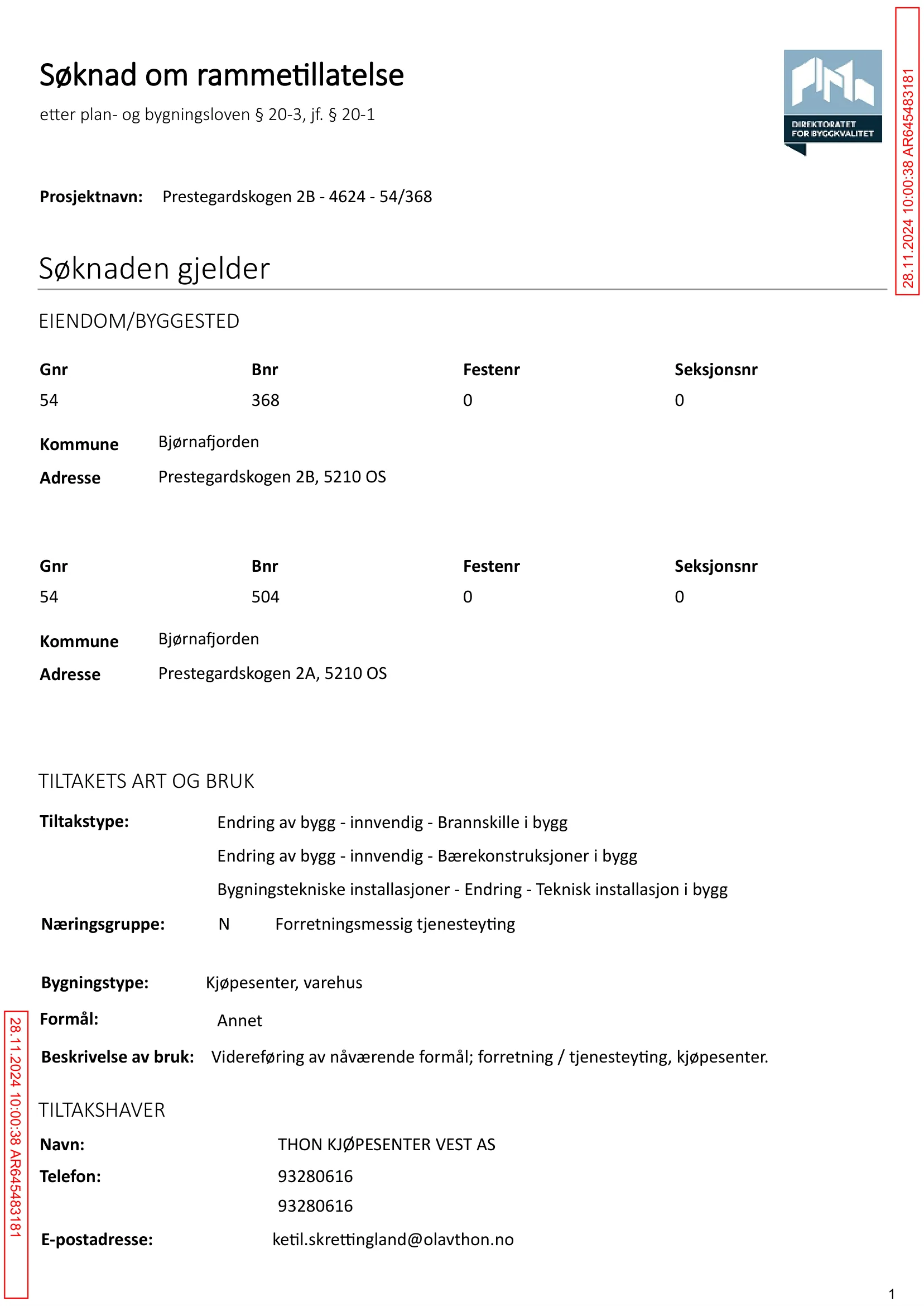 Søknad om rammetillatelse