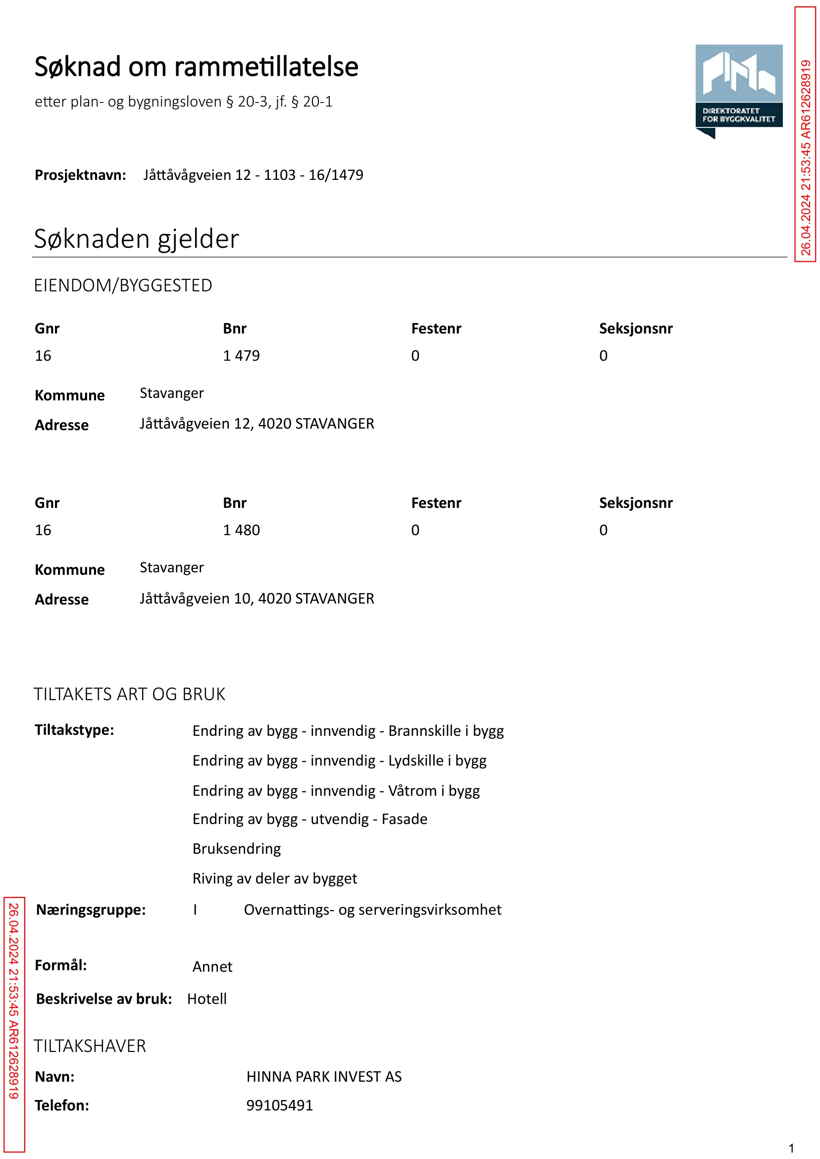 Søknad om rammetillatelse