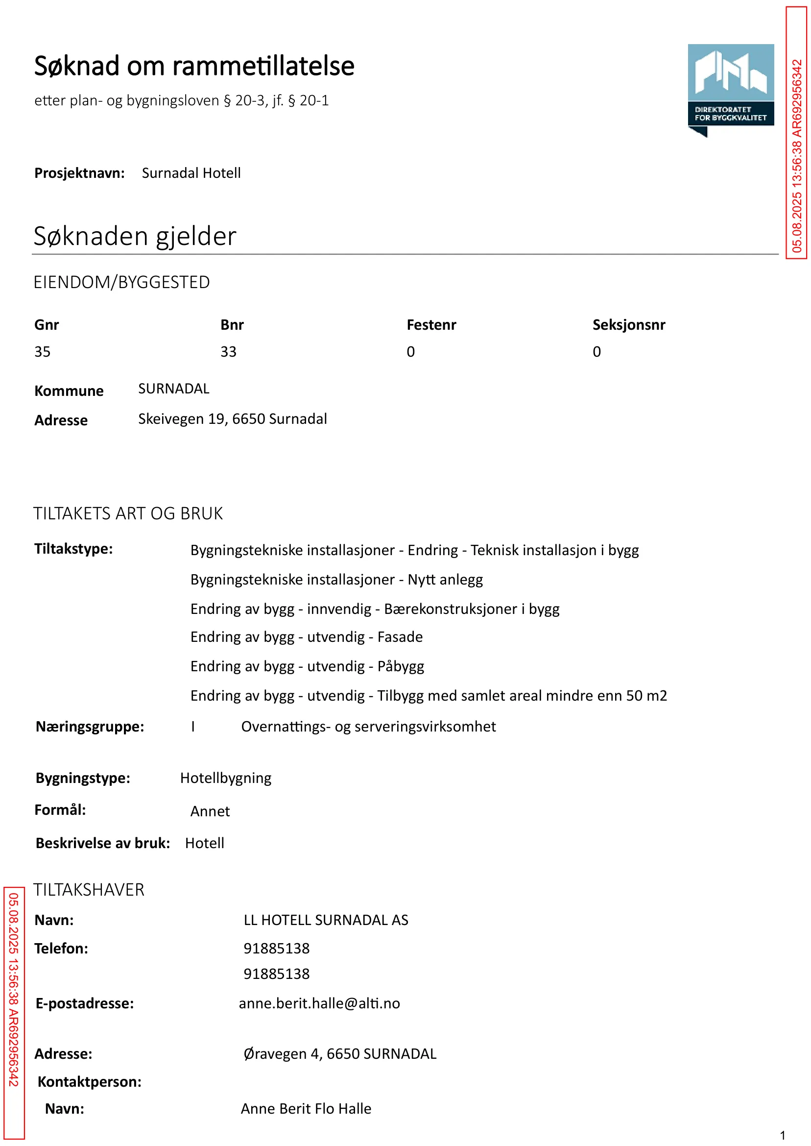 Søknad om rammetillatelse