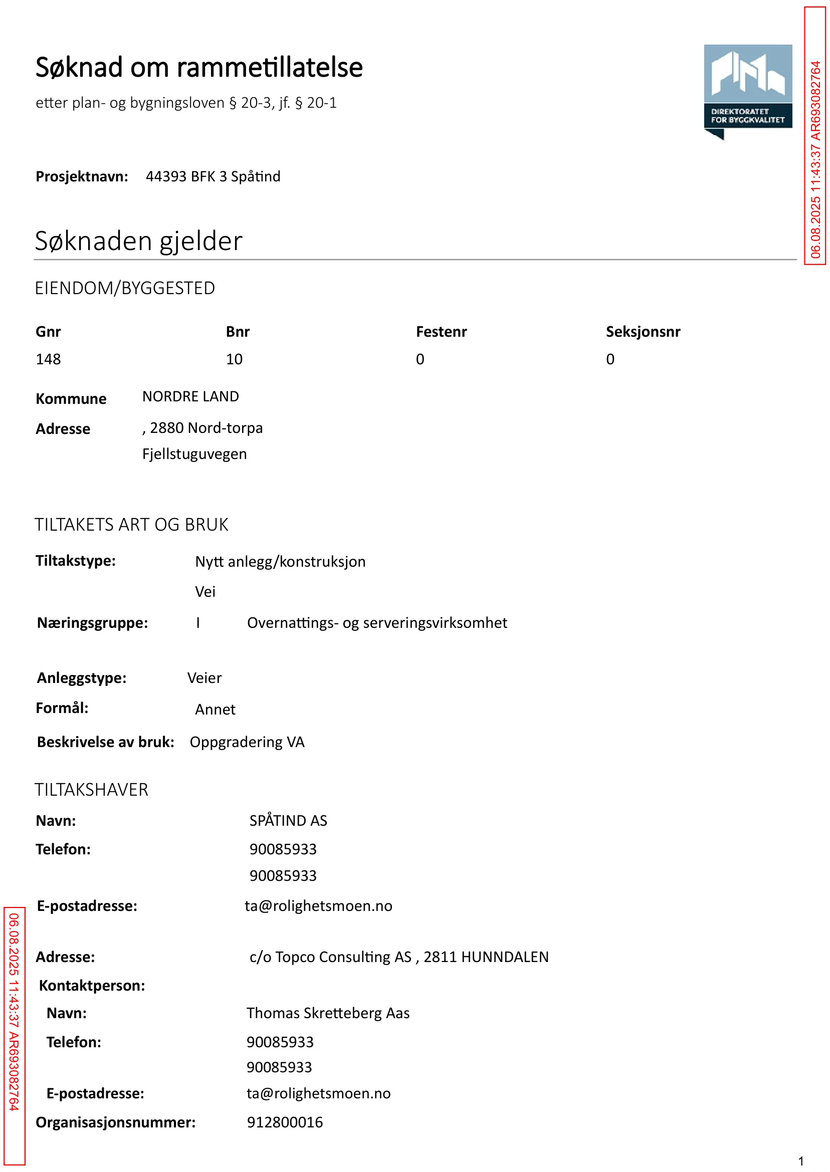 Søknad om rammetillatelse
