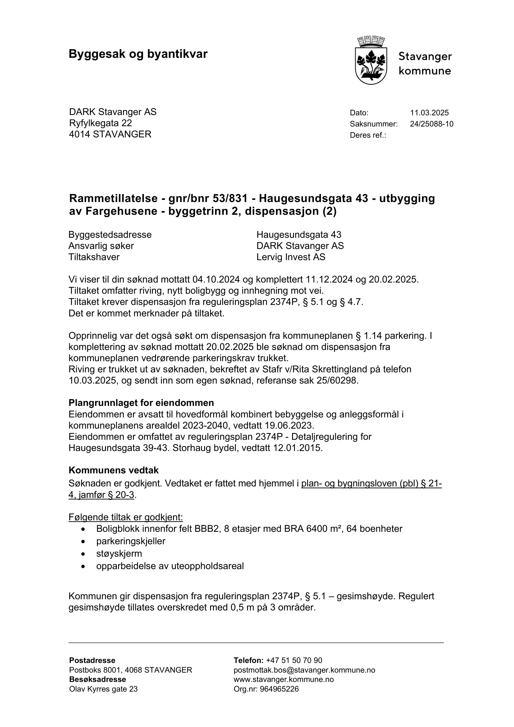 Søknad om rammetillatelse