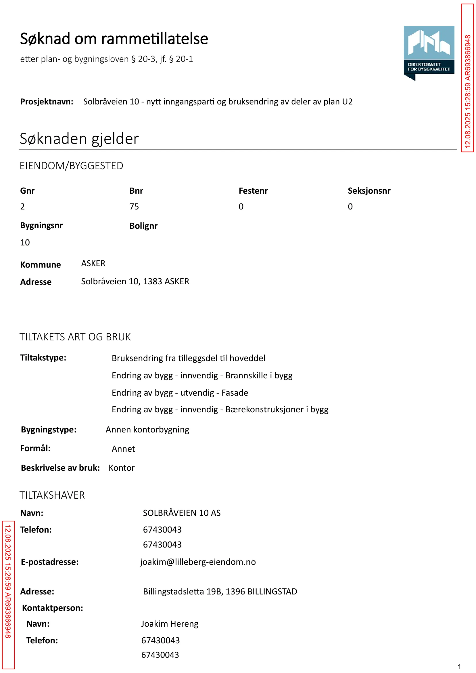 Søknad om rammetillatelse