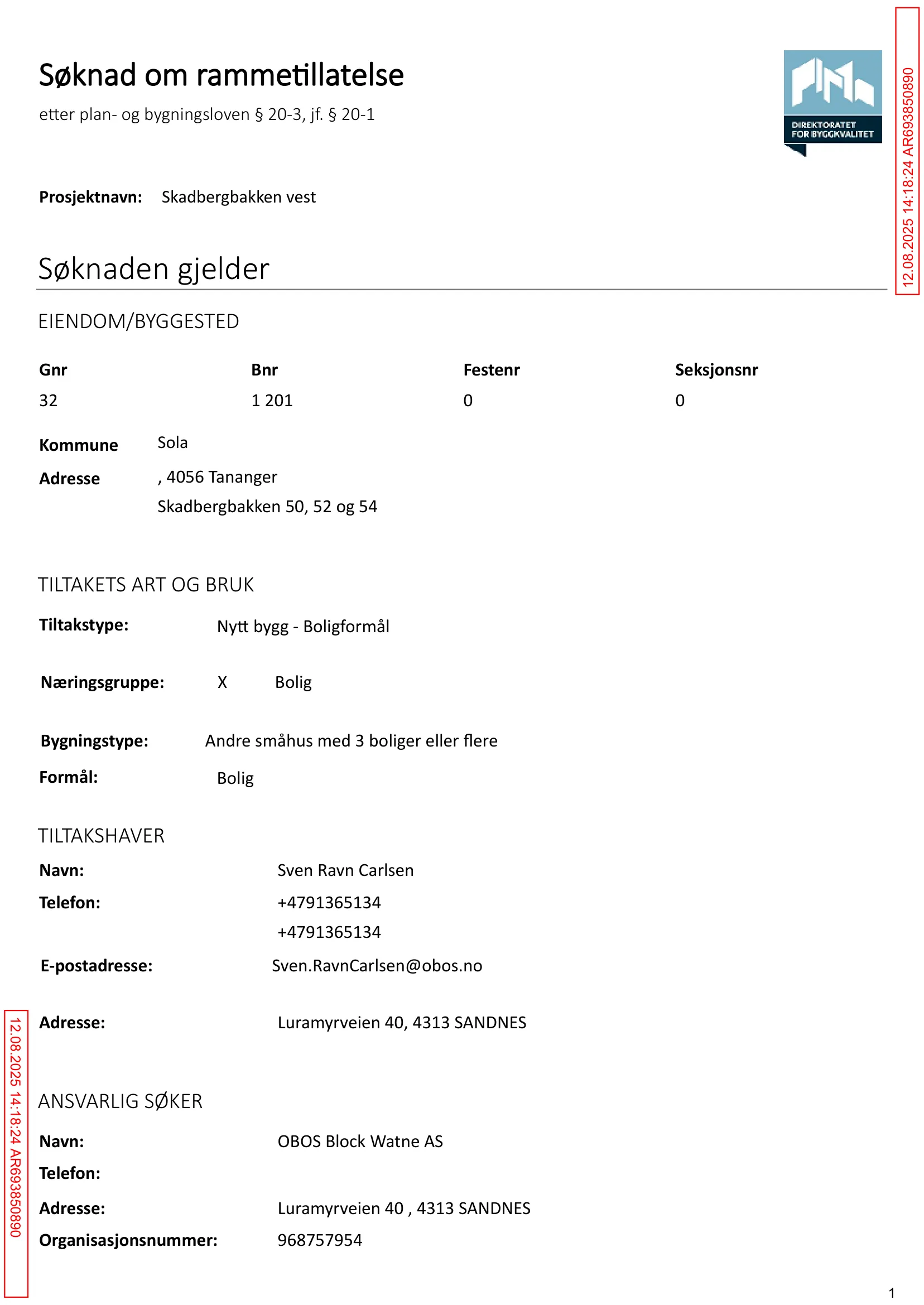 Søknad om rammetillatelse