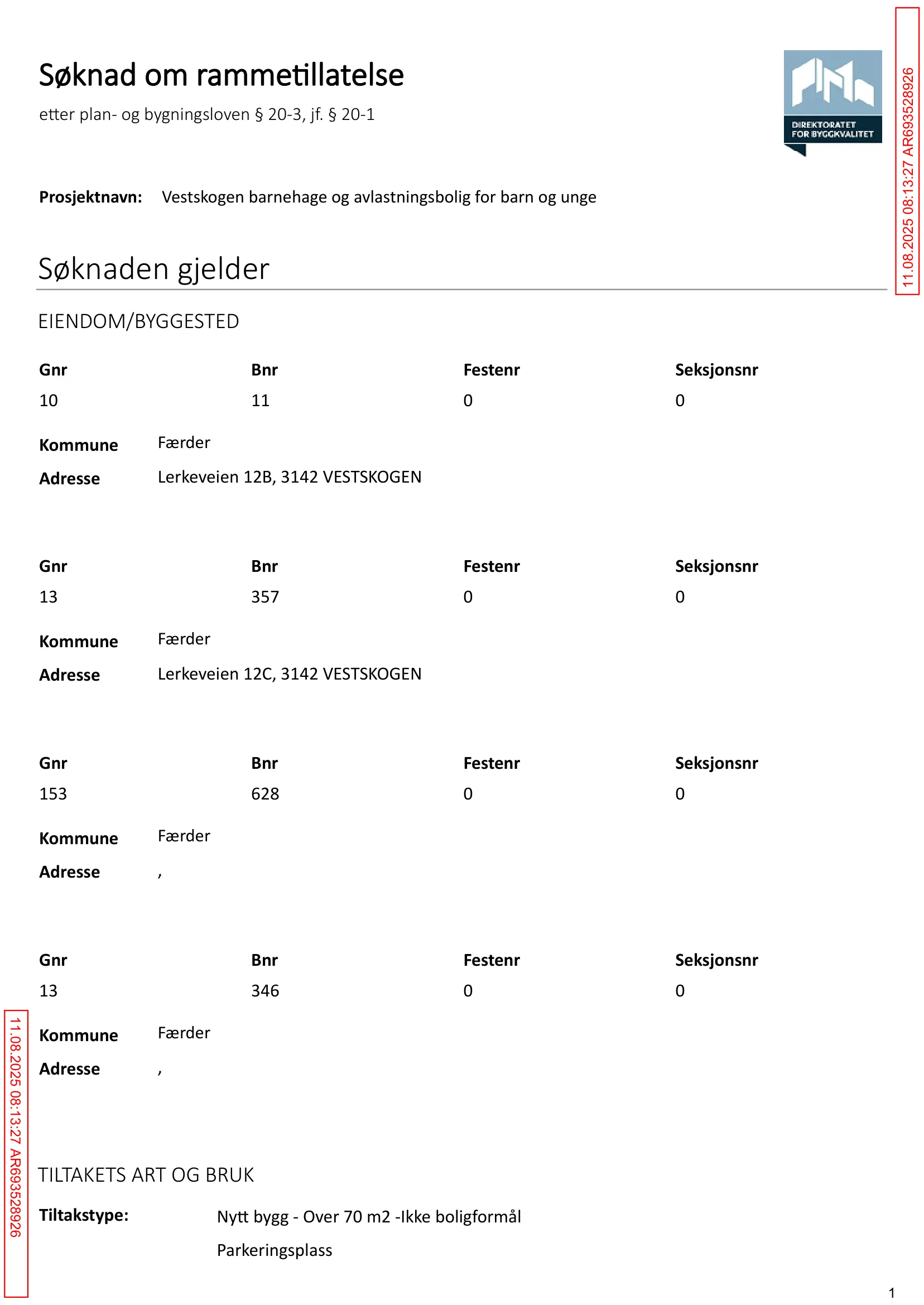 Søknad om rammetillatelse