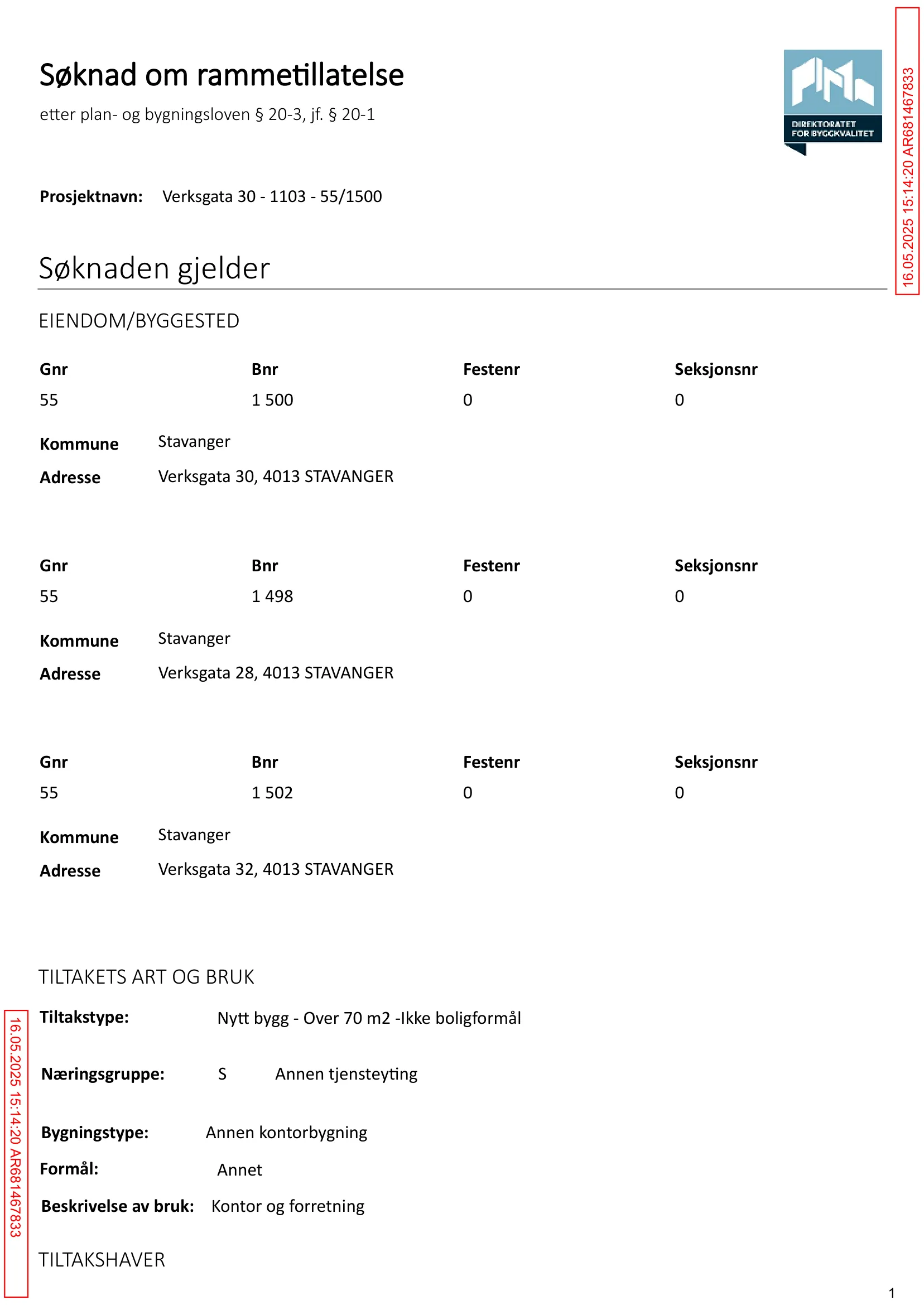 Søknad om rammetillatelse