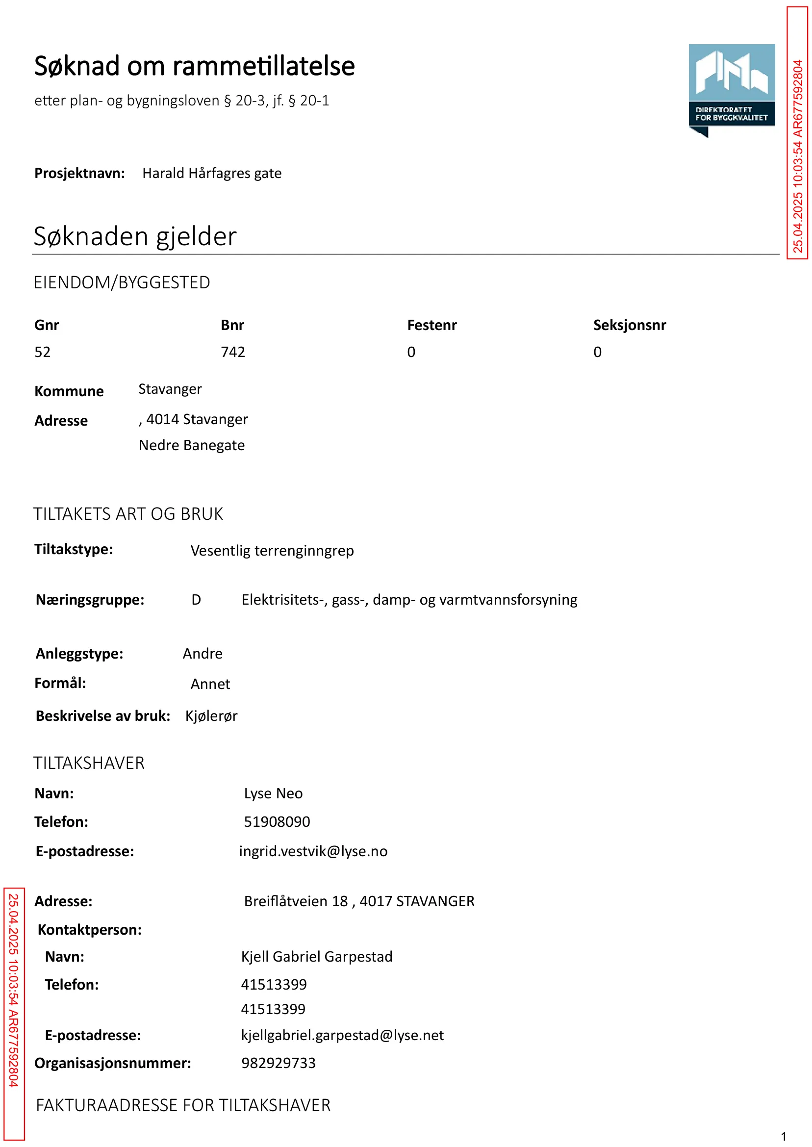 Søknad om rammetillatelse