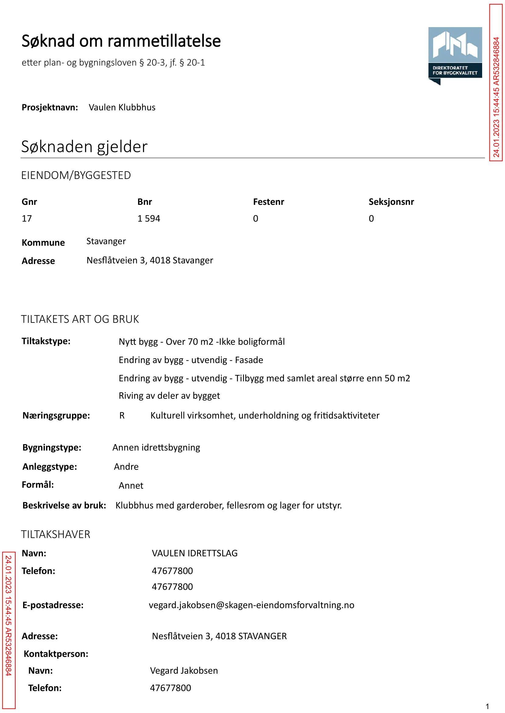 Søknad om rammetillatelse