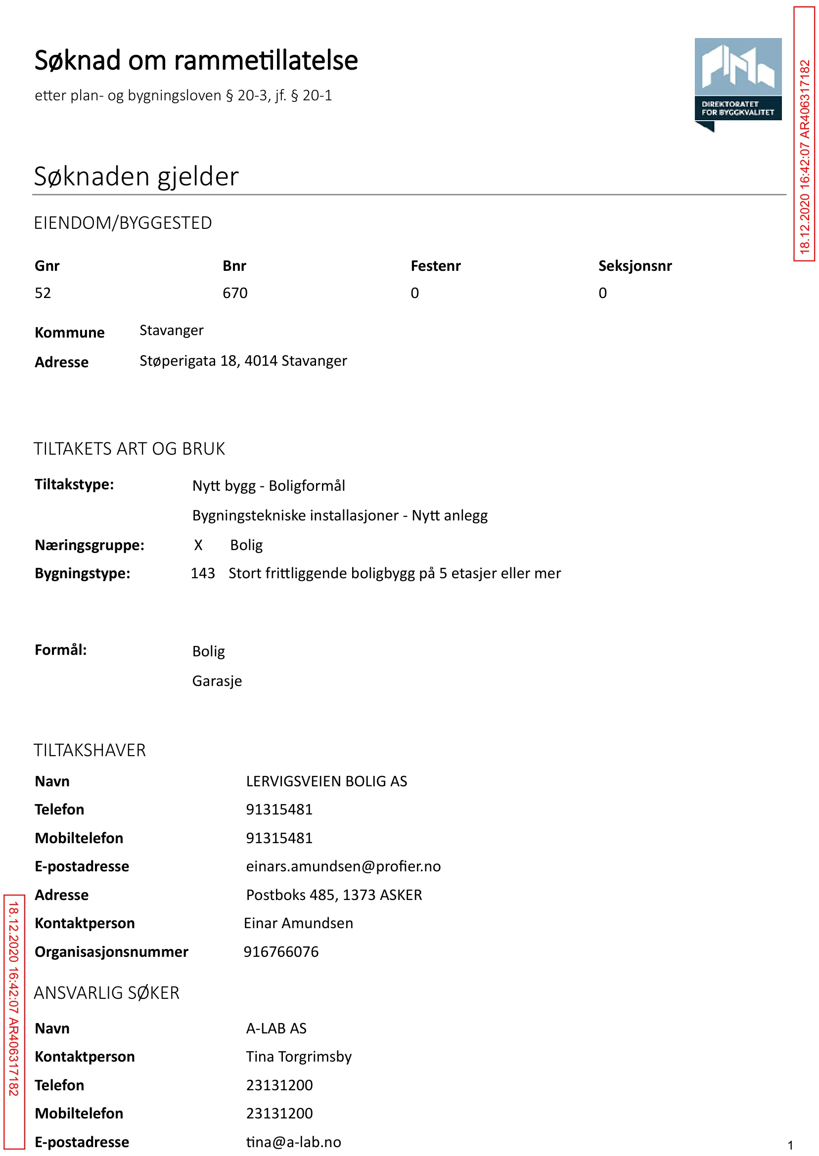 Søknad om rammetillatelse
