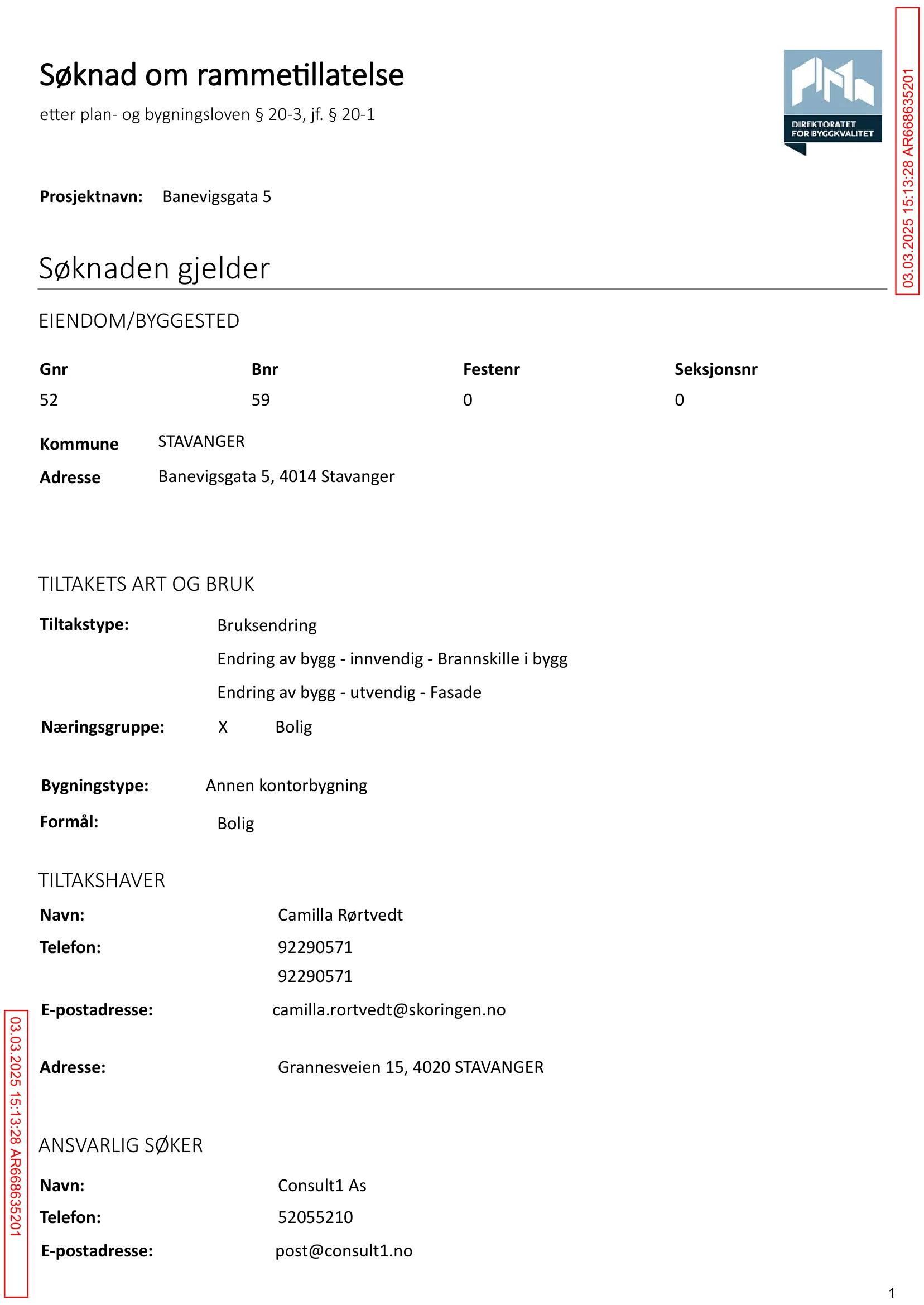 Søknad om rammetillatelse
