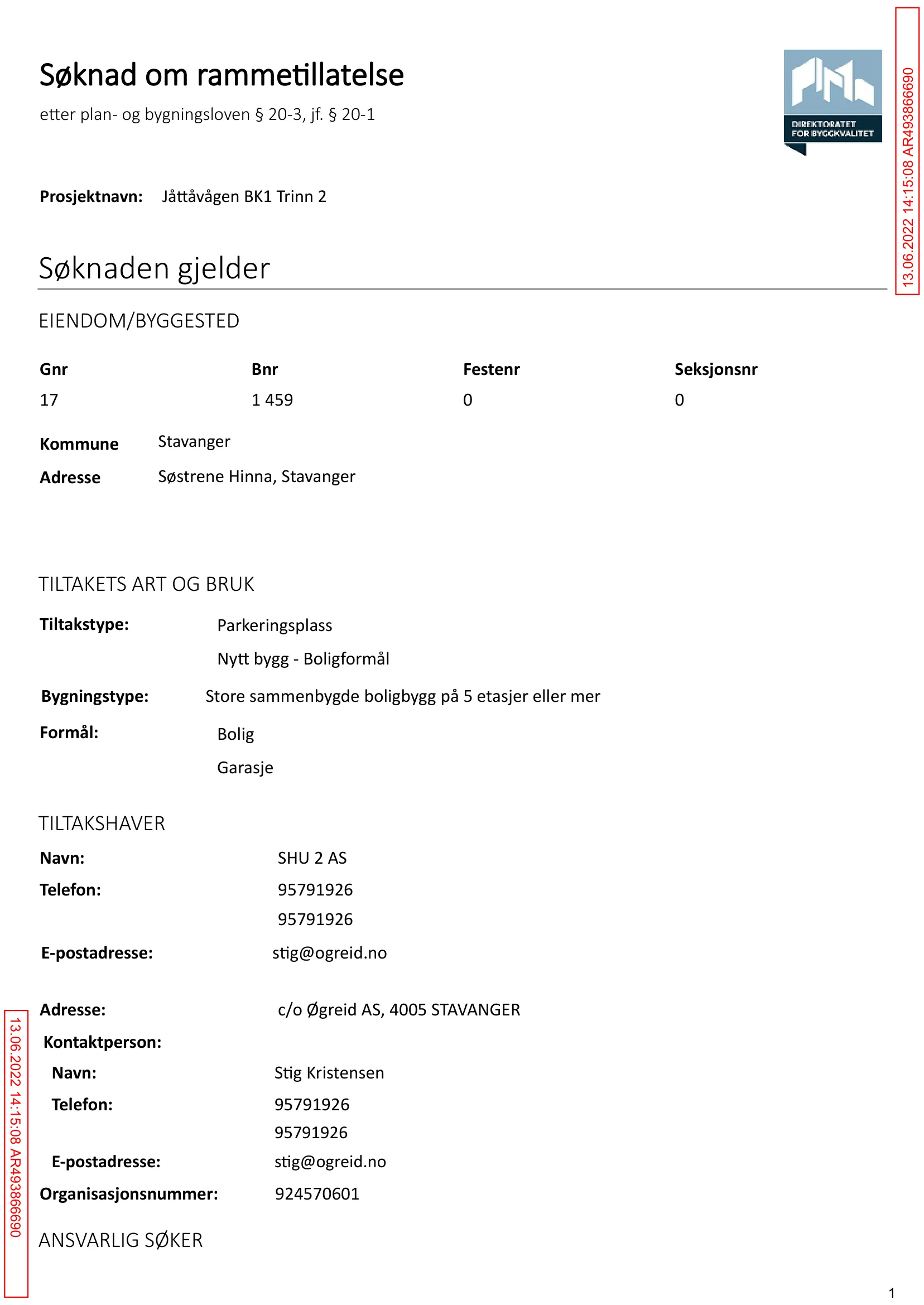 Søknad om rammetillatelse