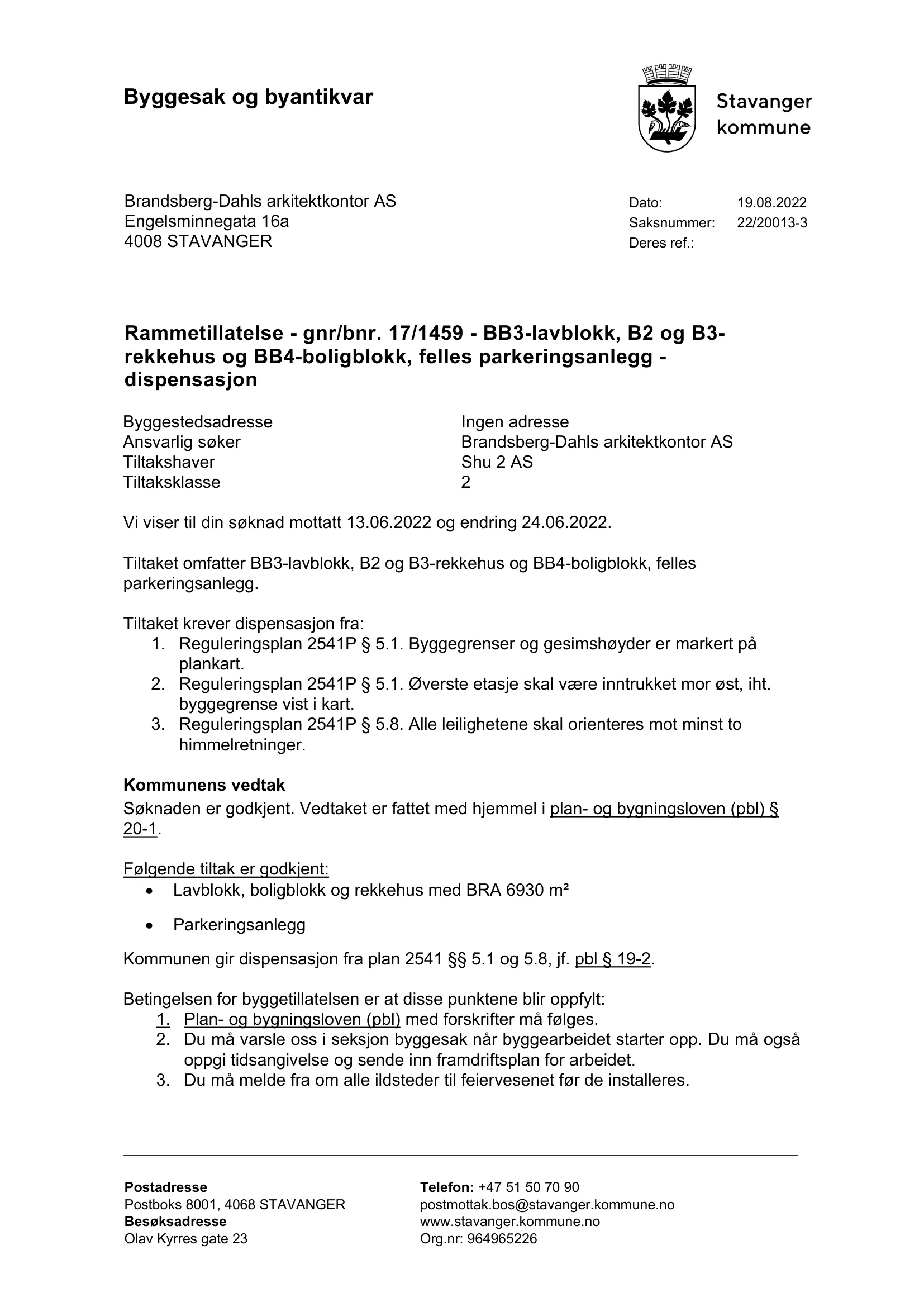 Søknad om rammetillatelse