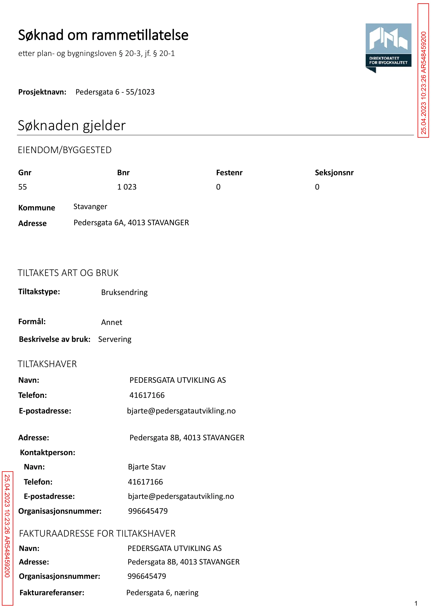 Søknad om rammetillatelse
