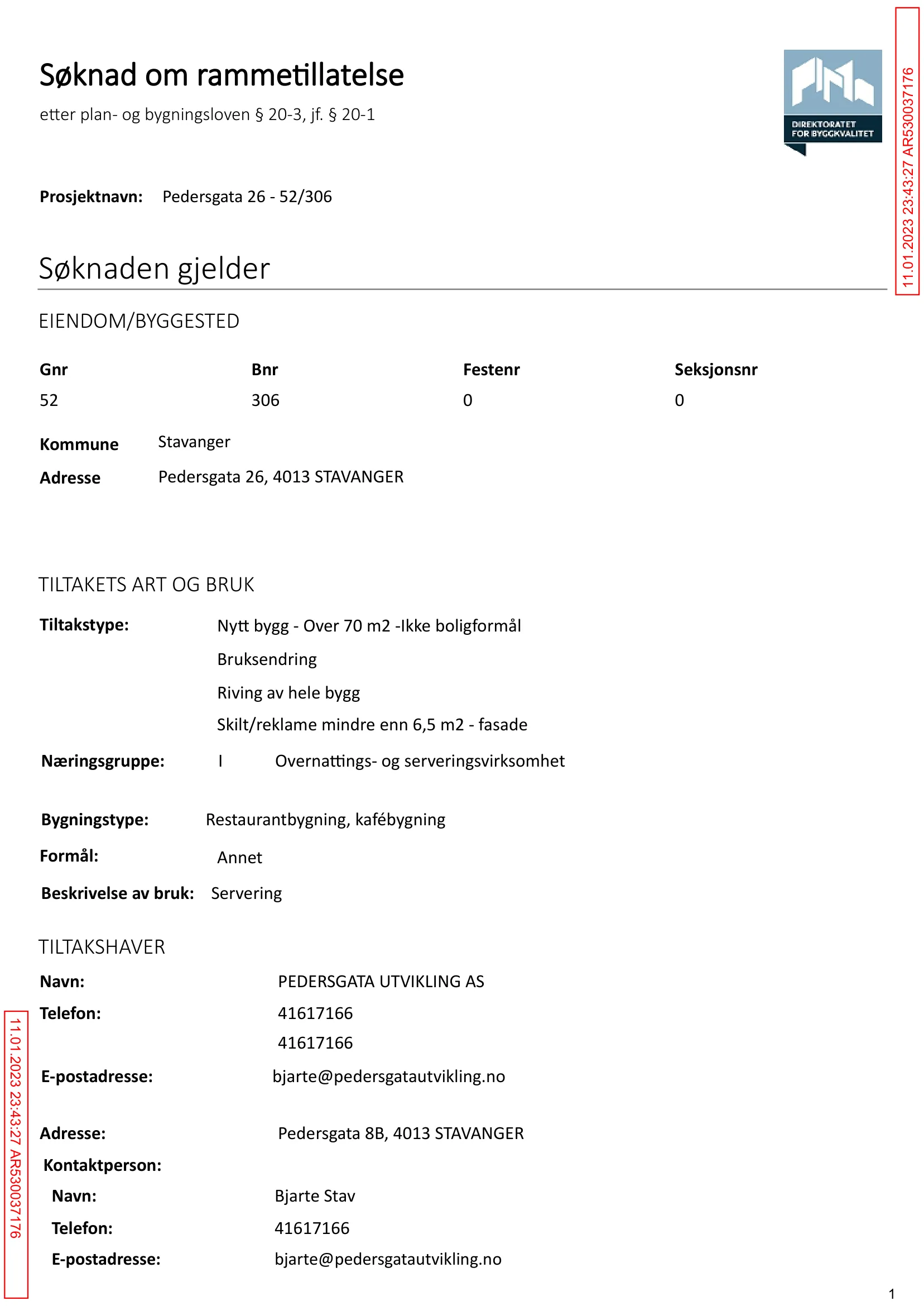 Søknad om rammetillatelse