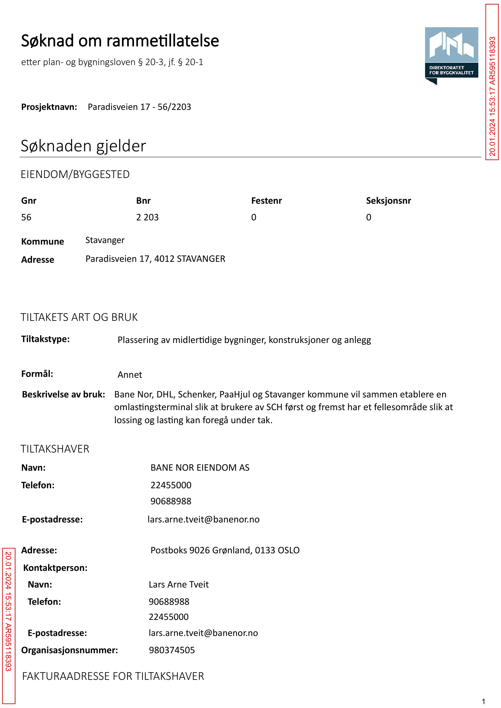 Søknad om rammetillatelse