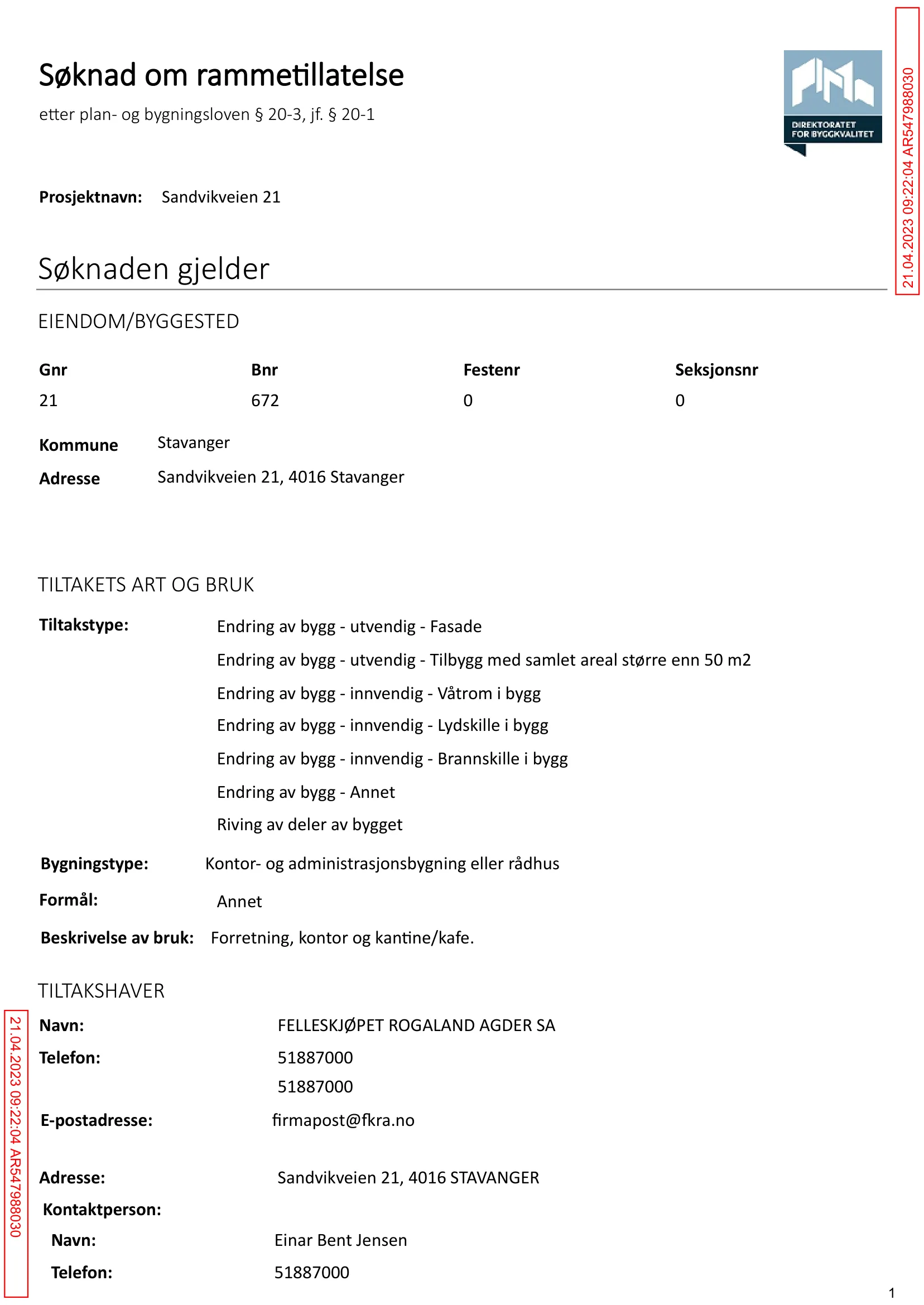 Søknad om rammetillatelse