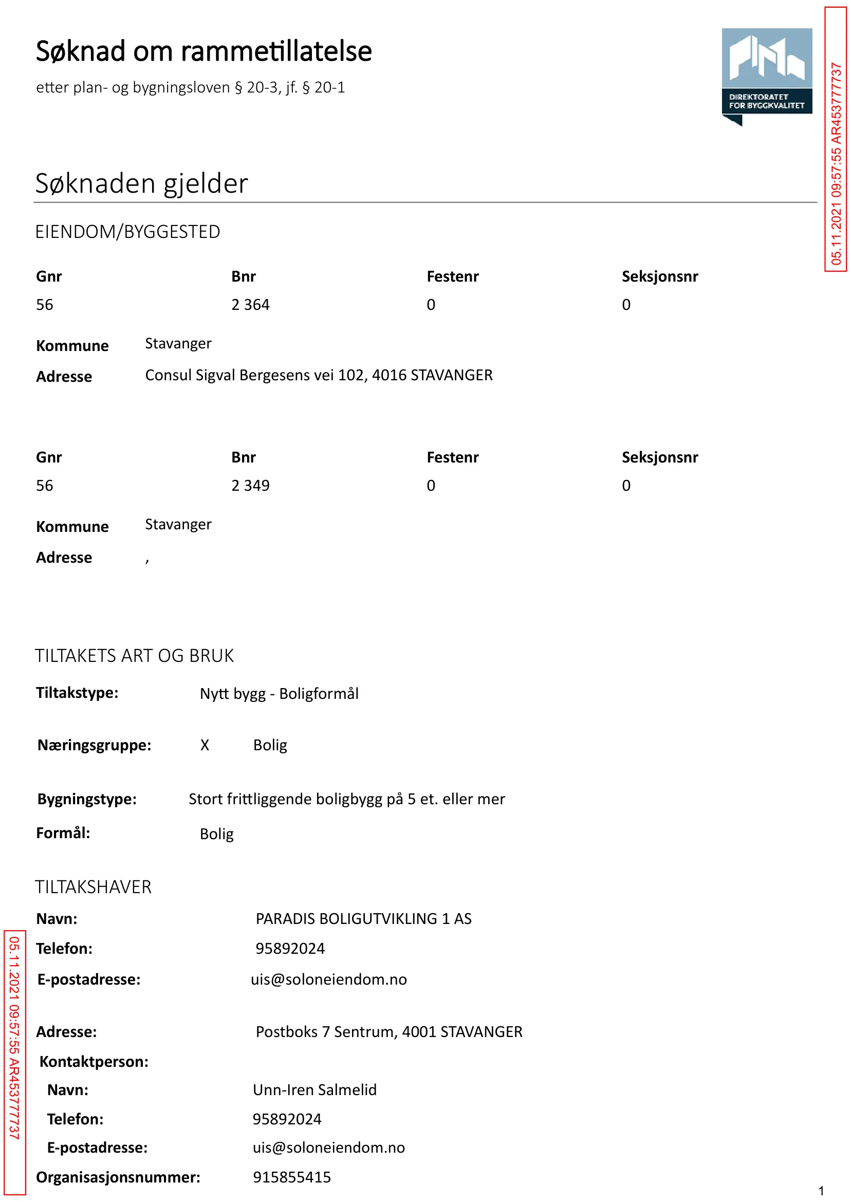 Søknad om rammetillatelse