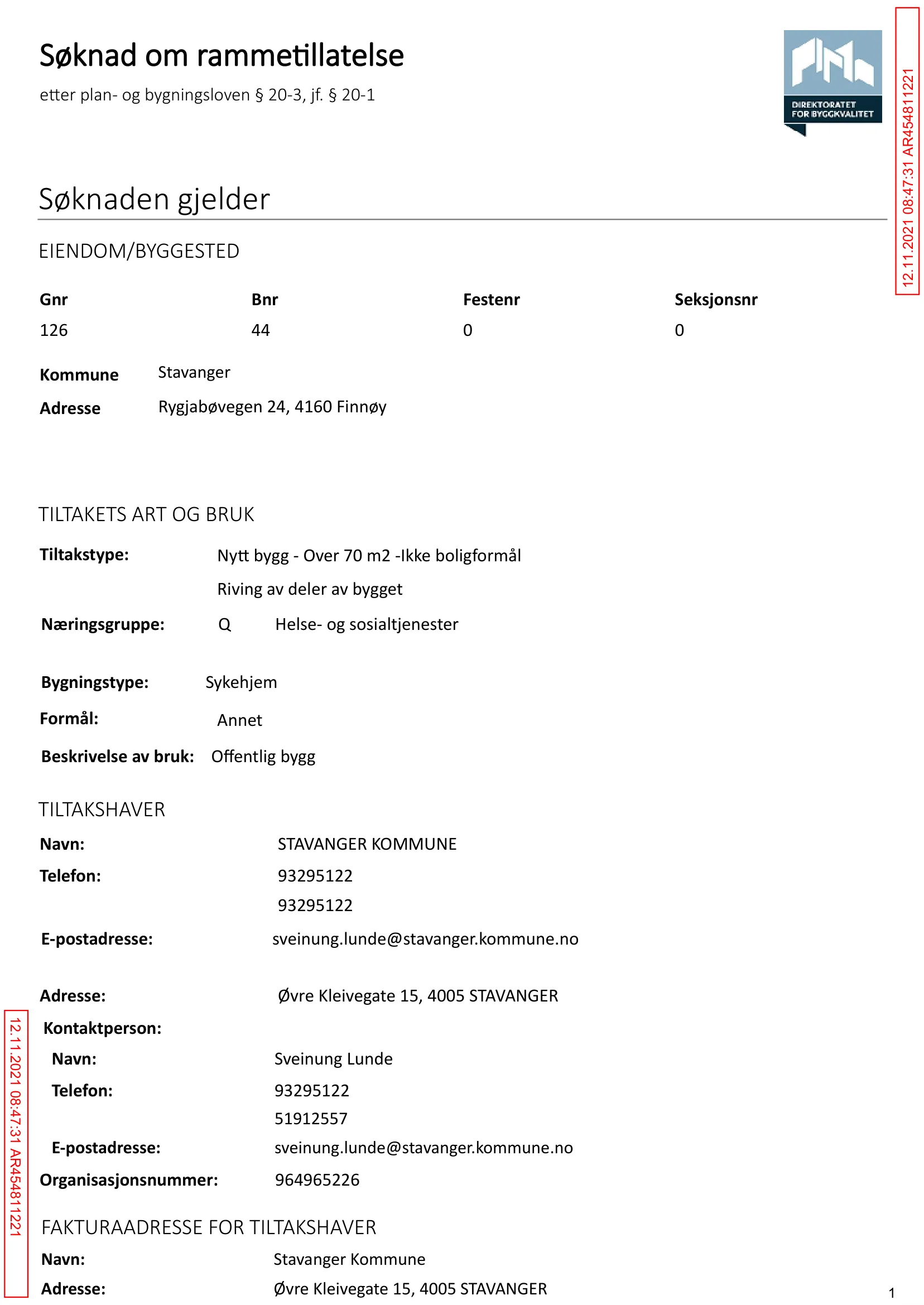 Søknad om rammetillatelse