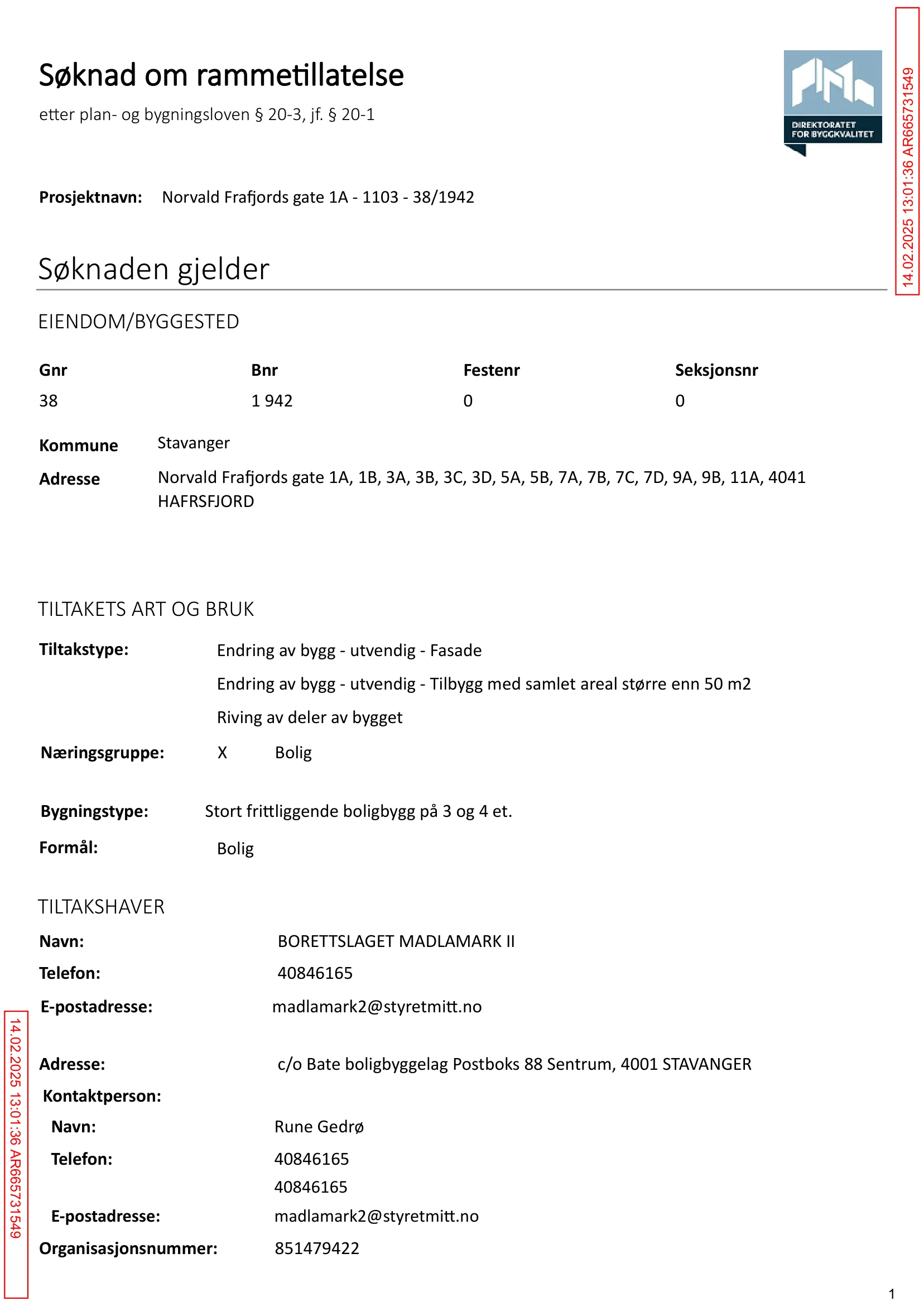 Søknad om rammetillatelse