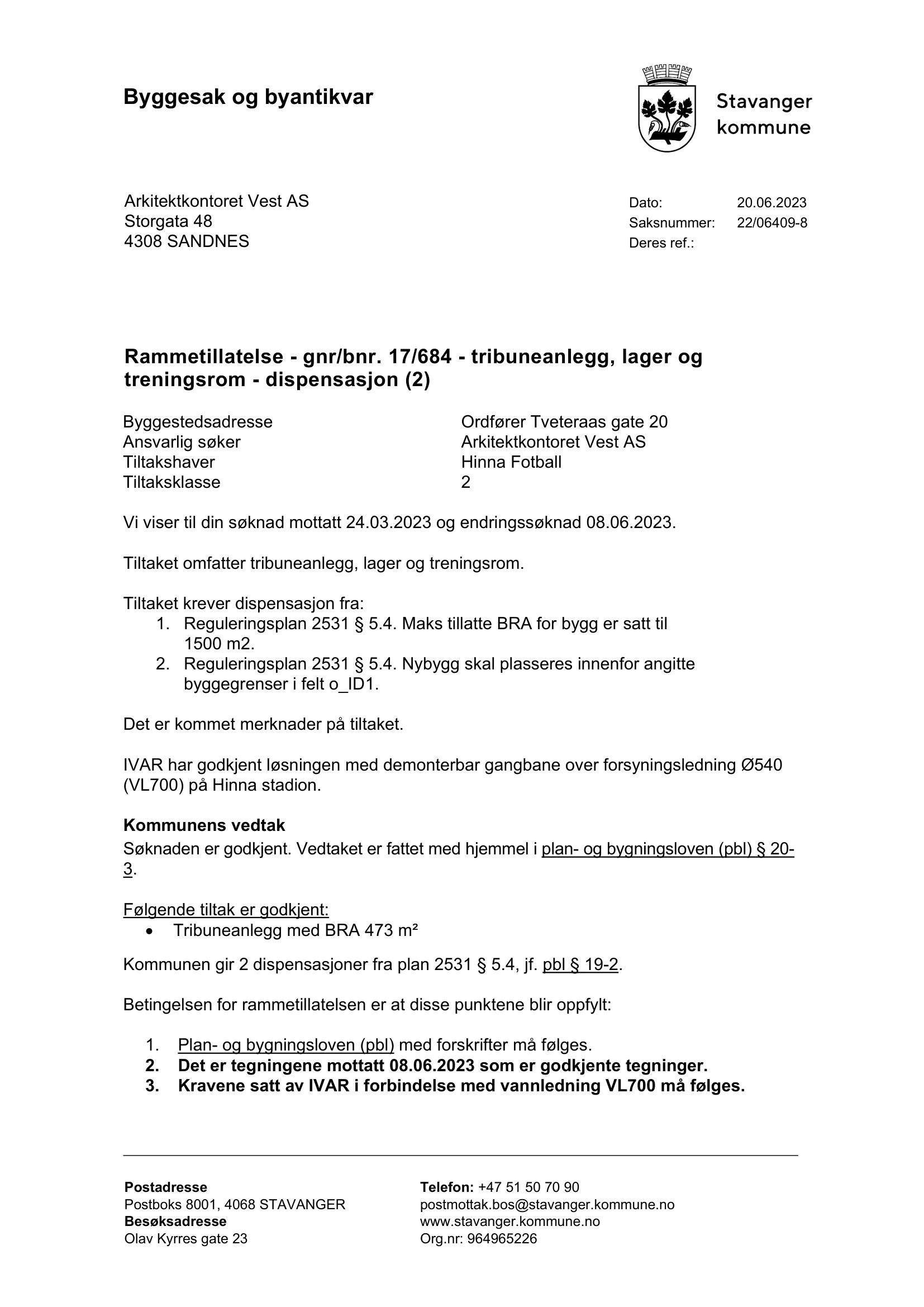 Søknad om rammetillatelse