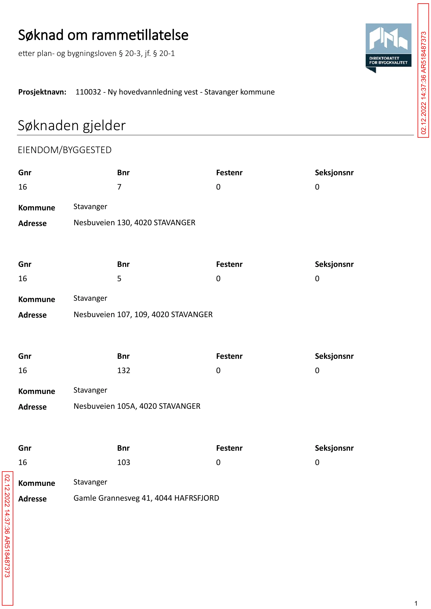 Søknad om rammetillatelse
