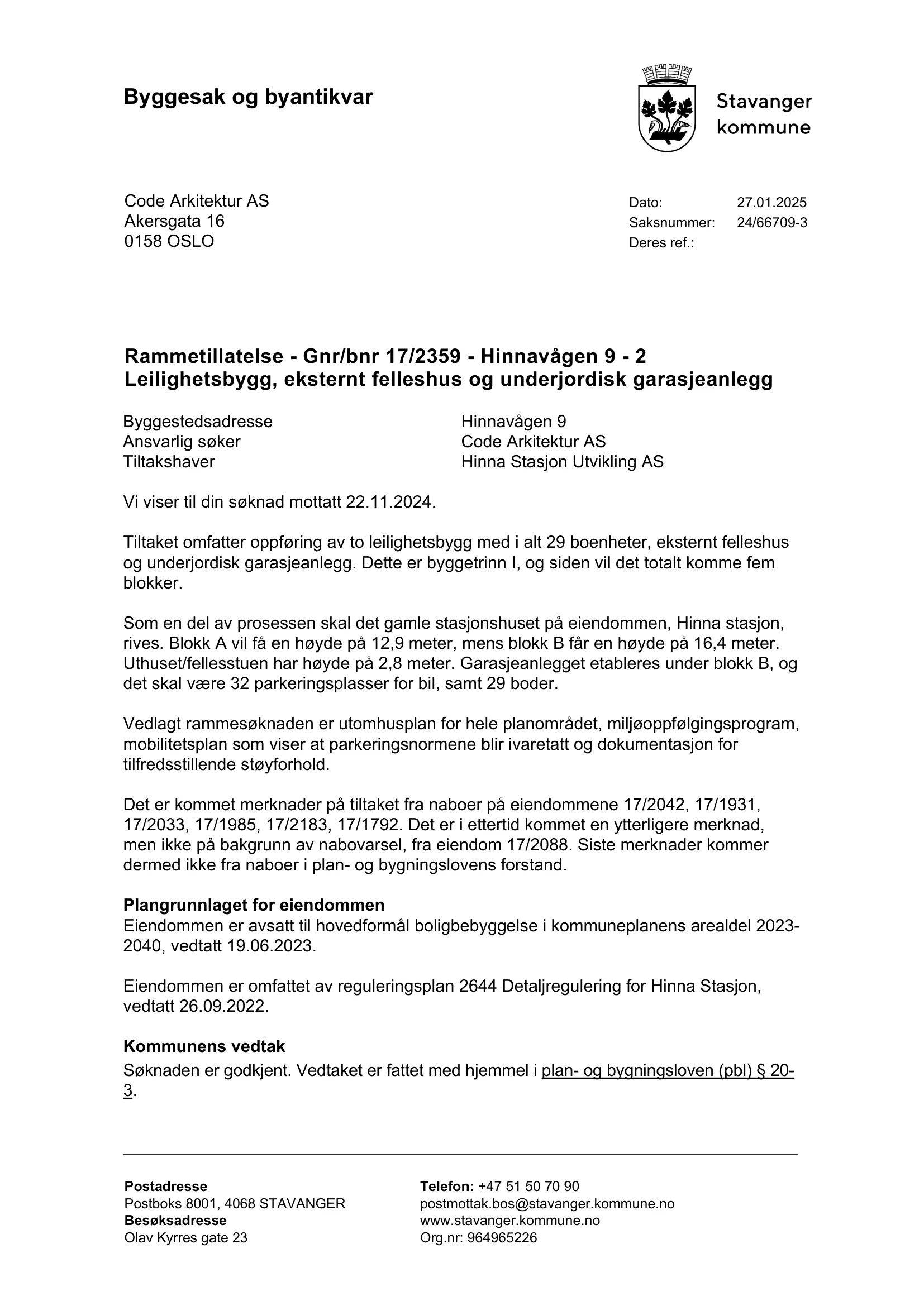 Søknad om rammetillatelse