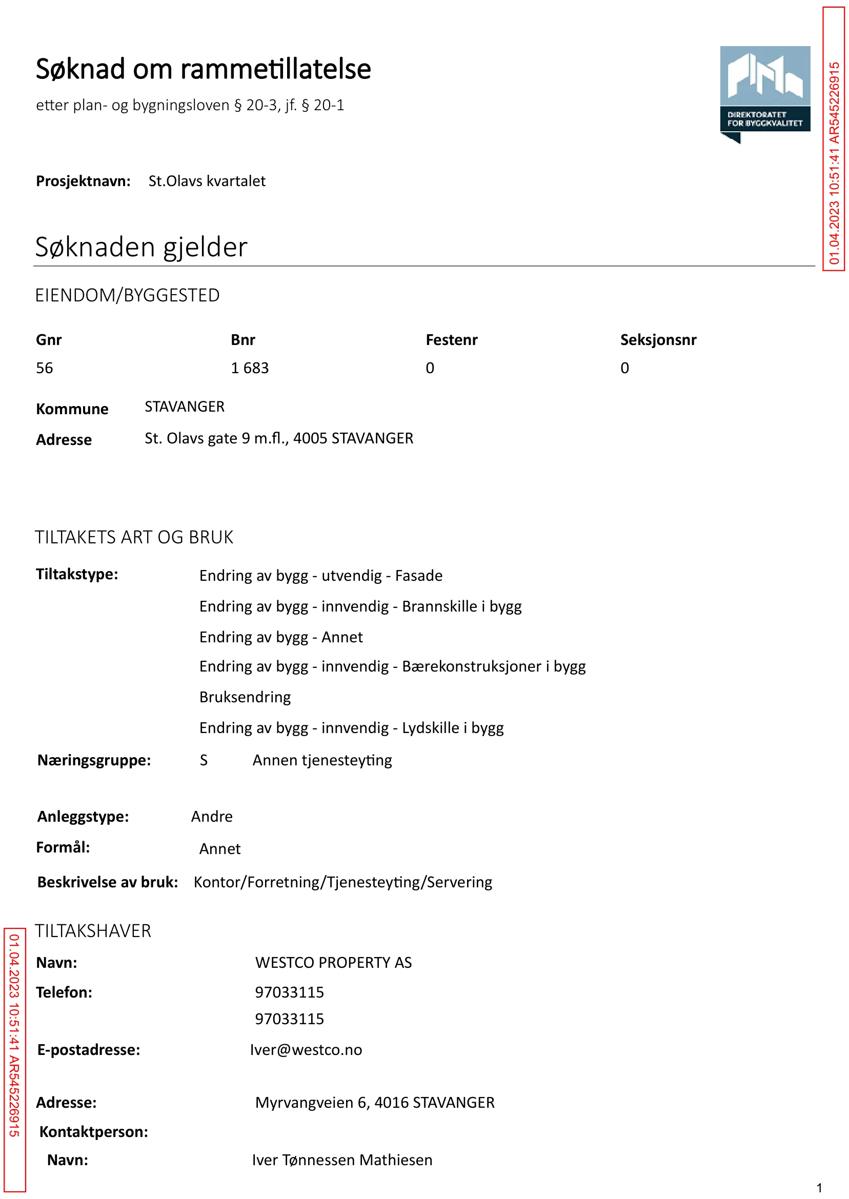 Søknad om rammetillatelse