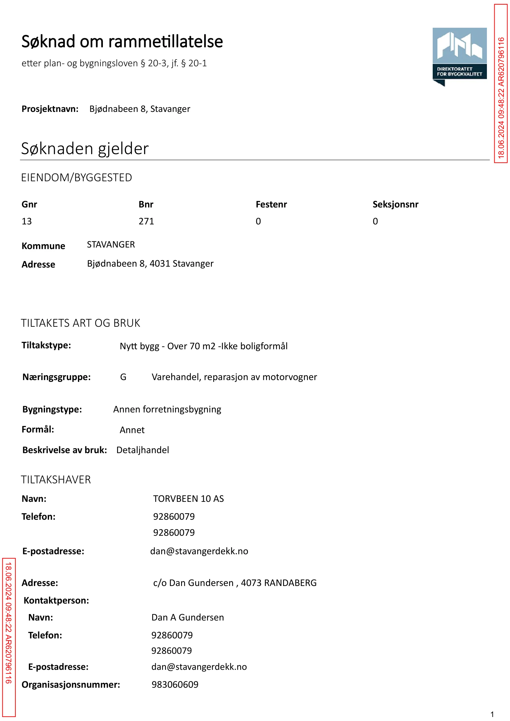 Søknad om rammetillatelse