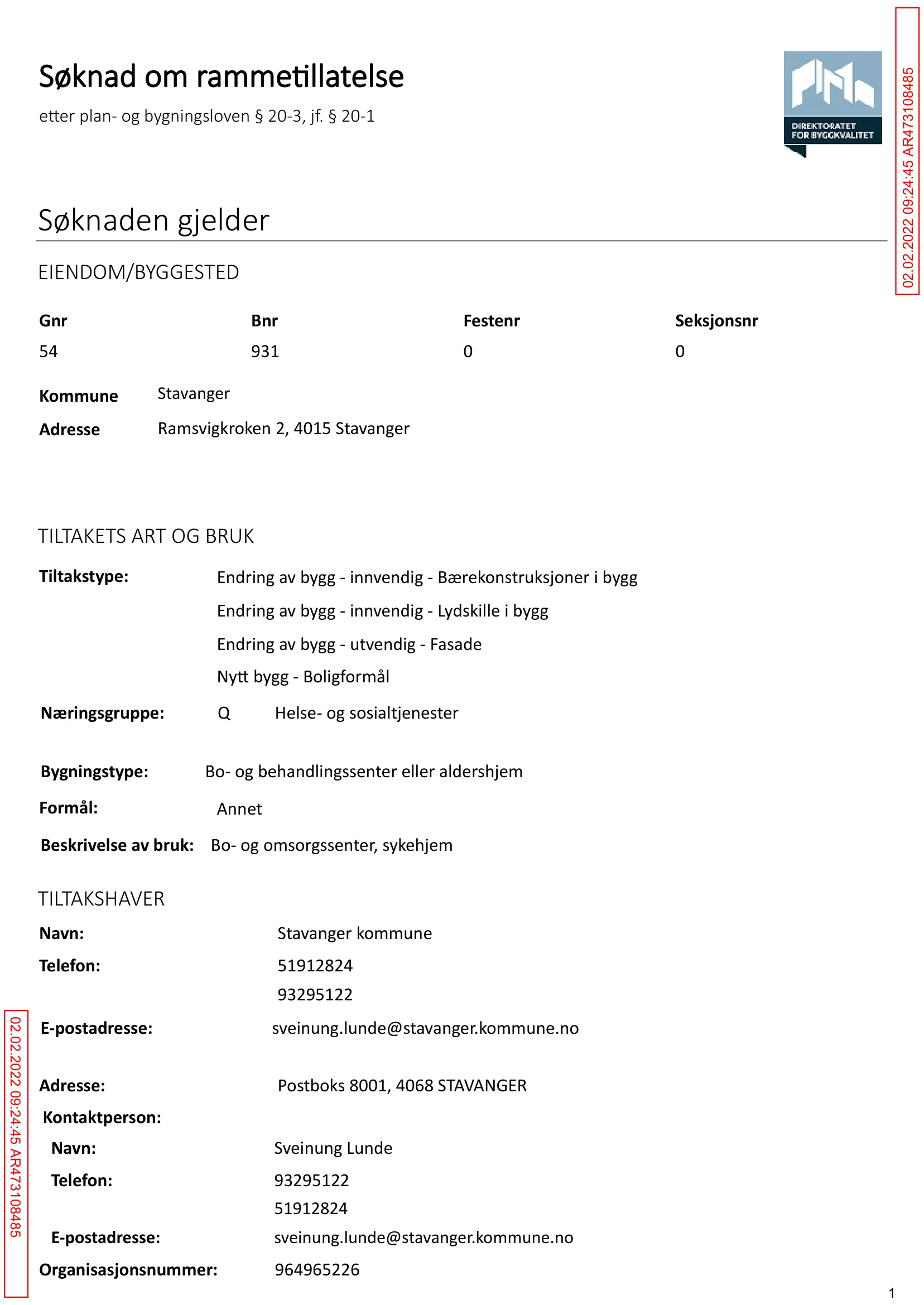 Søknad om rammetillatelse