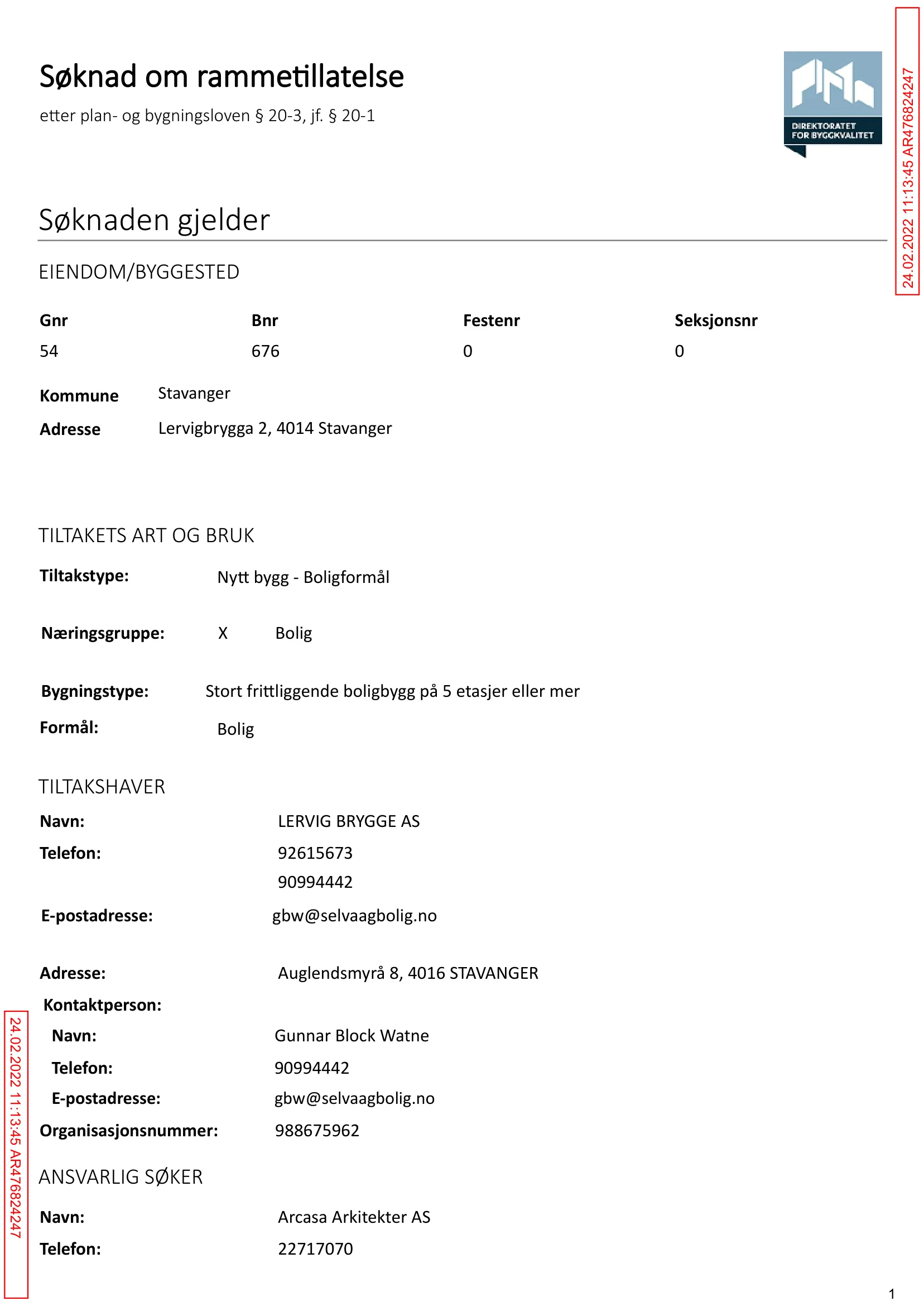Søknad om rammetillatelse