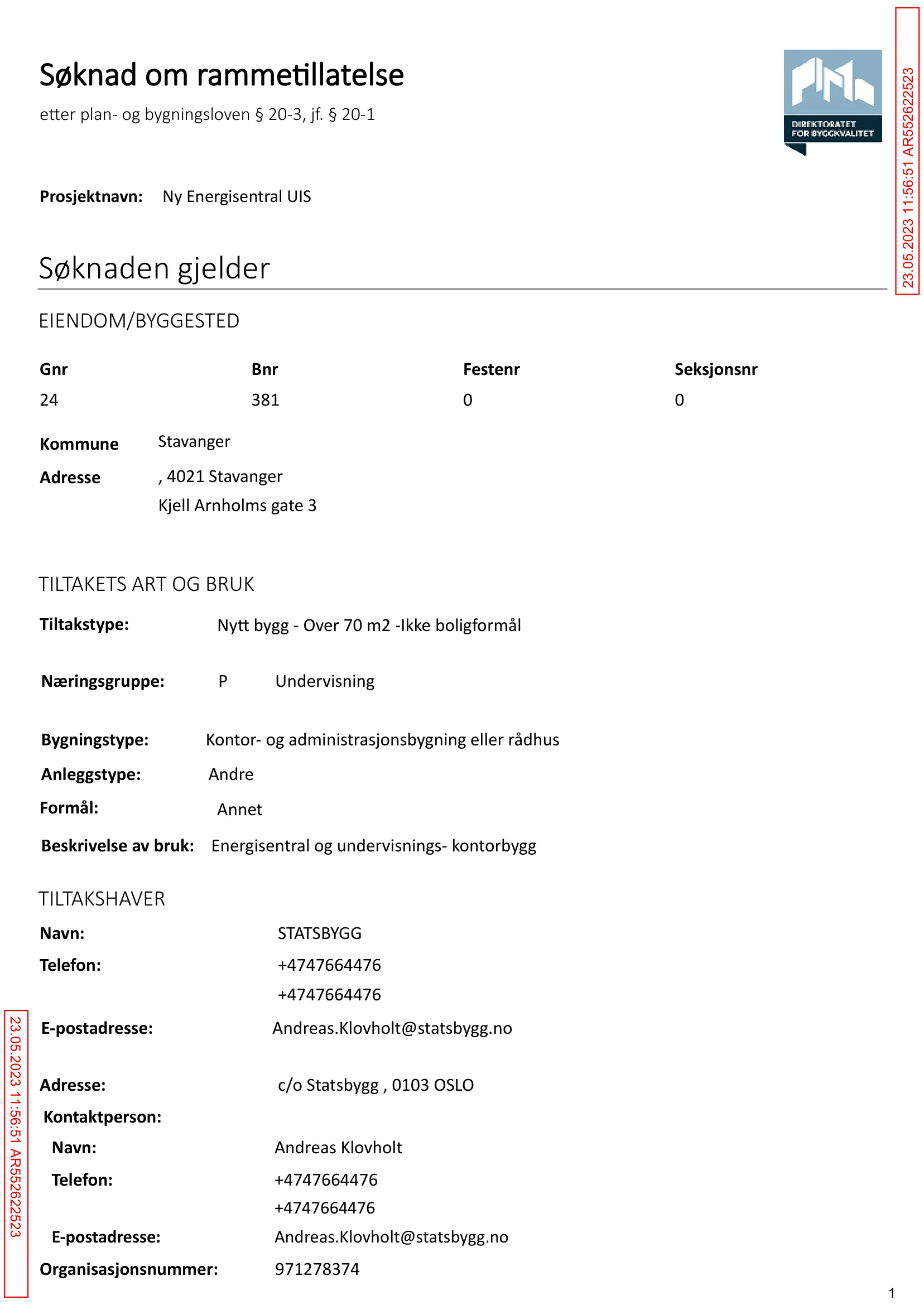 Søknad om rammetillatelse