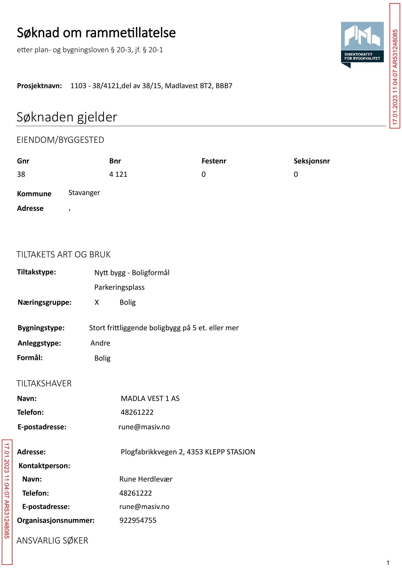 Søknad om rammetillatelse