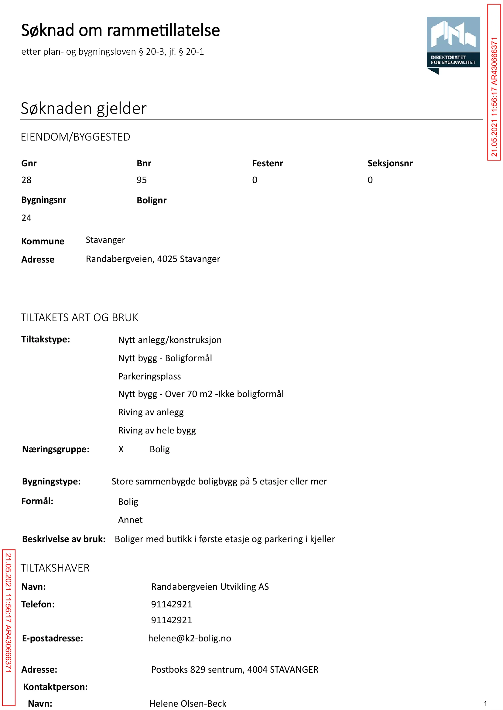 Søknad om rammetillatelse
