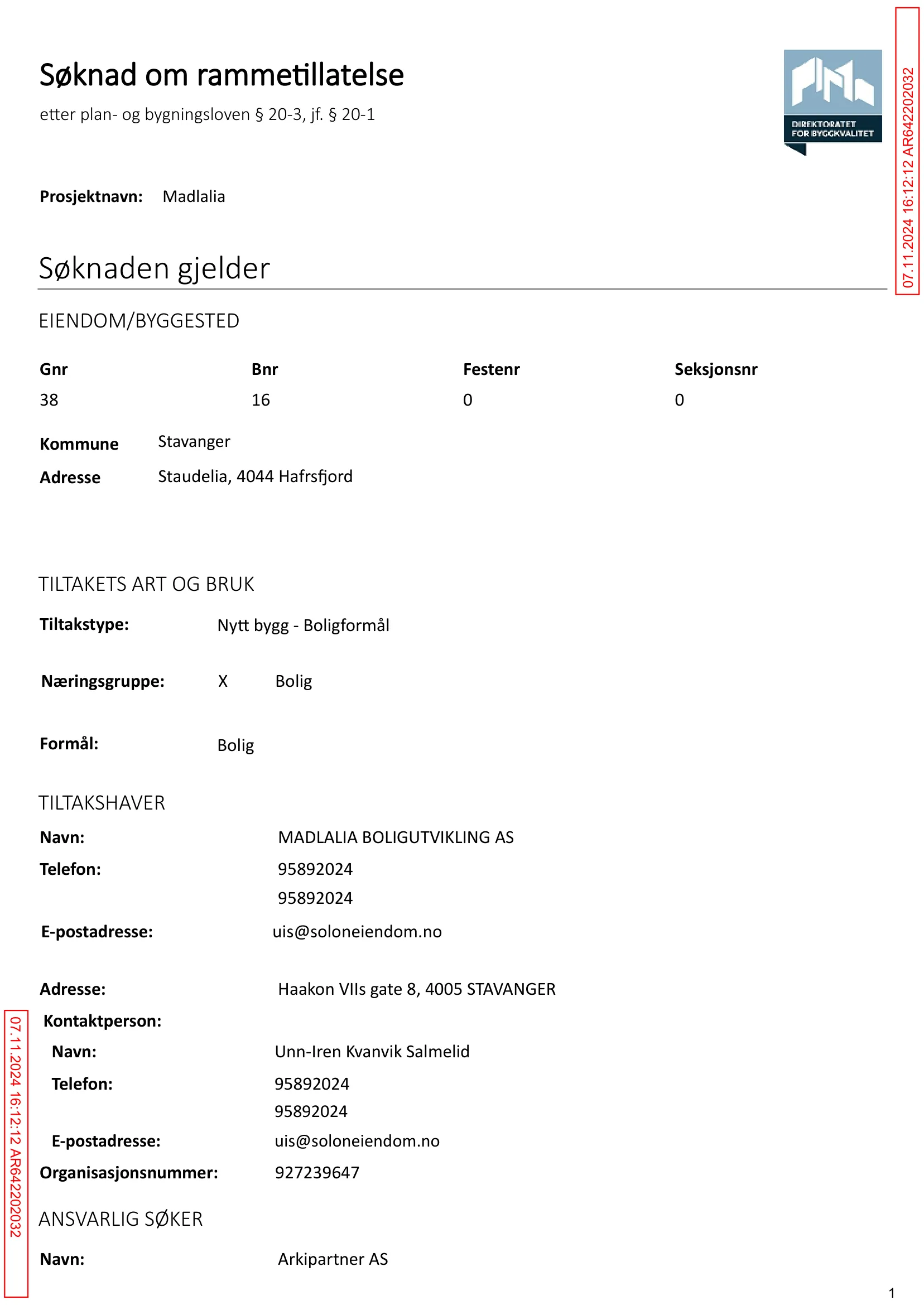 Søknad om rammetillatelse