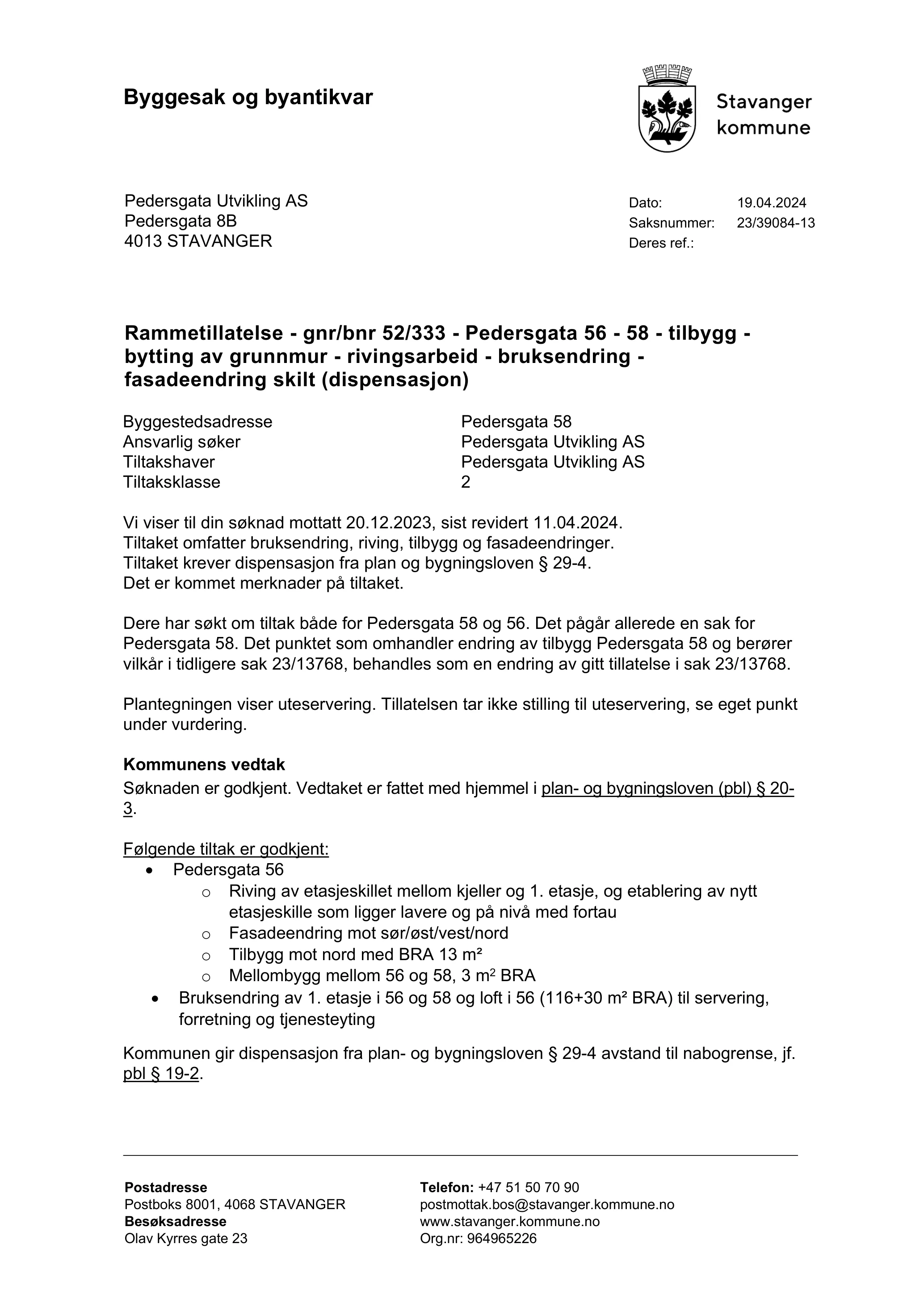 Søknad om rammetillatelse