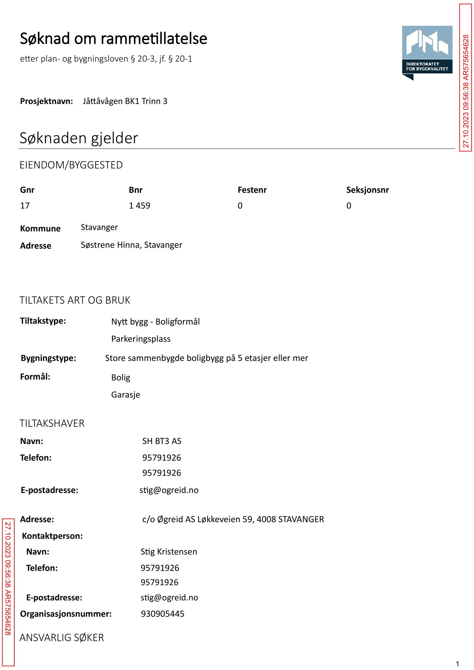 Søknad om rammetillatelse