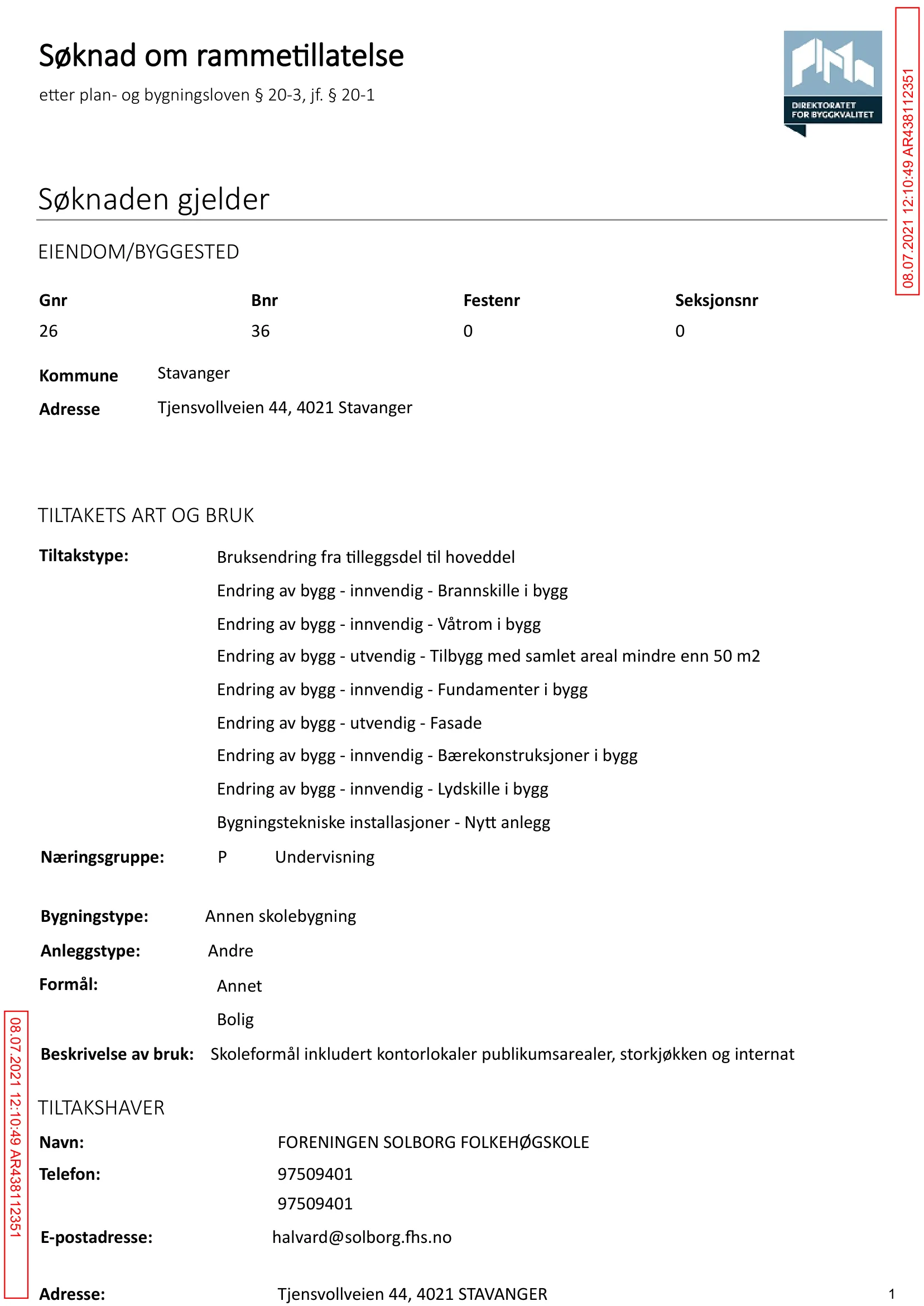 Søknad om rammetillatelse