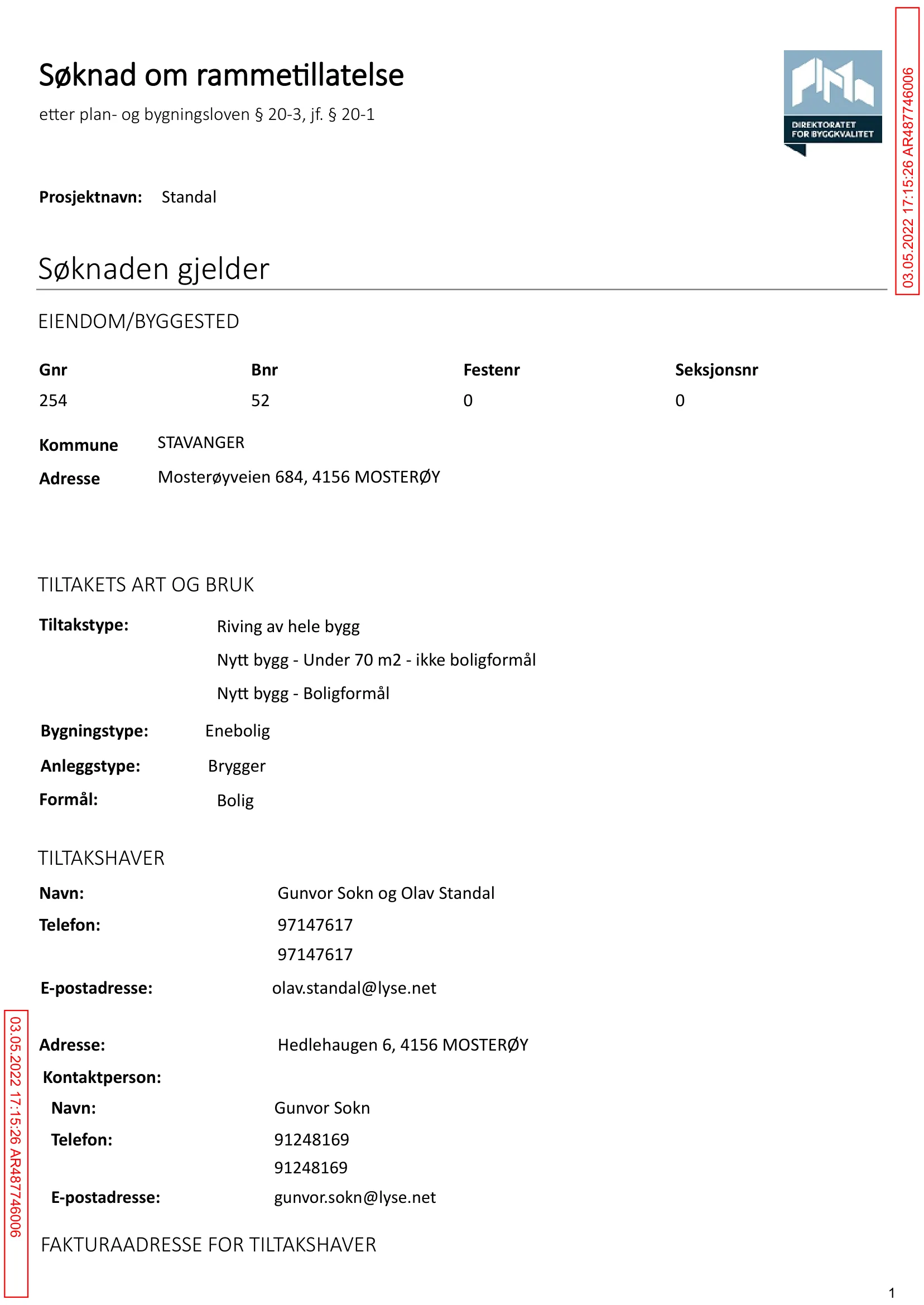 Søknad om rammetillatelse
