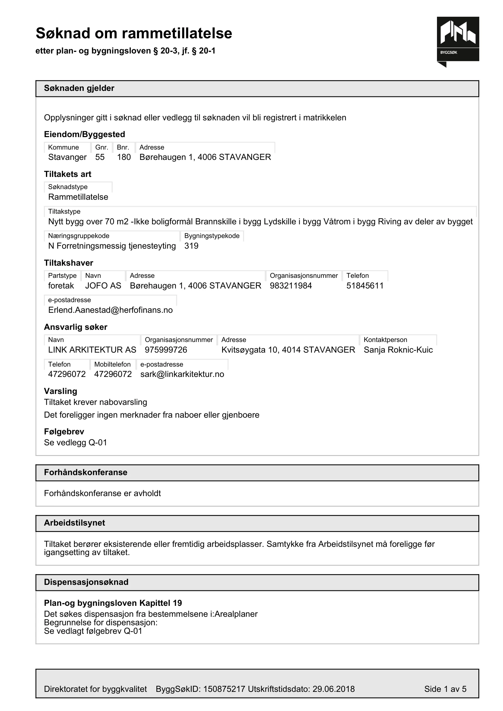 Søknad om rammetillatelse