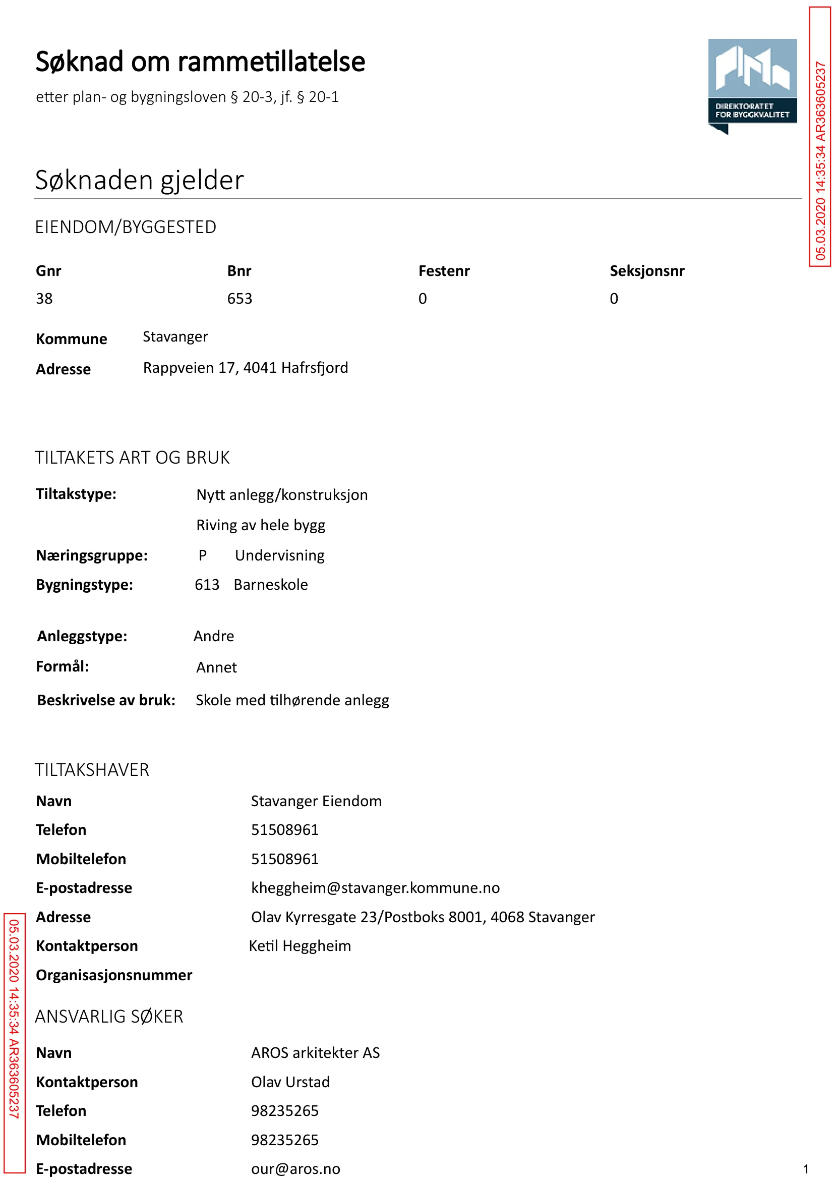 Søknad om rammetillatelse