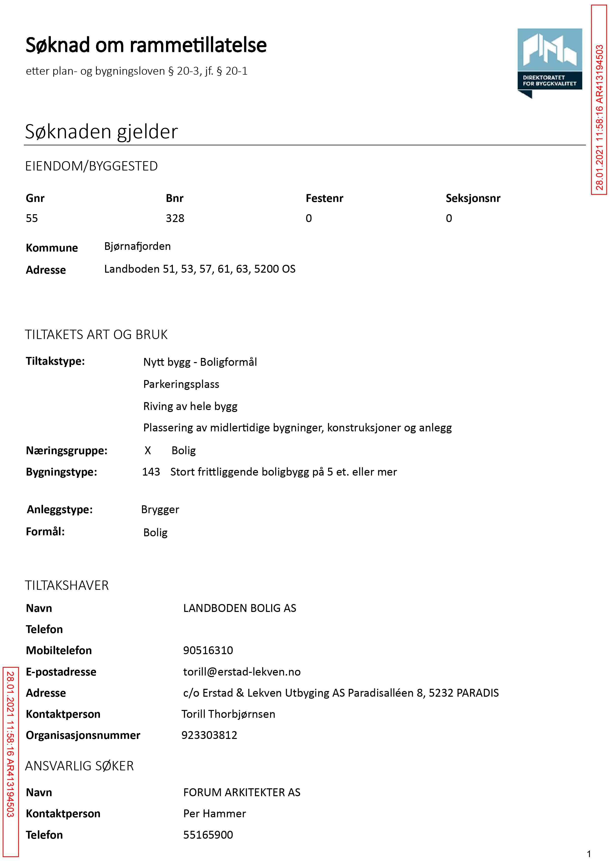 Søknad om rammetillatelse