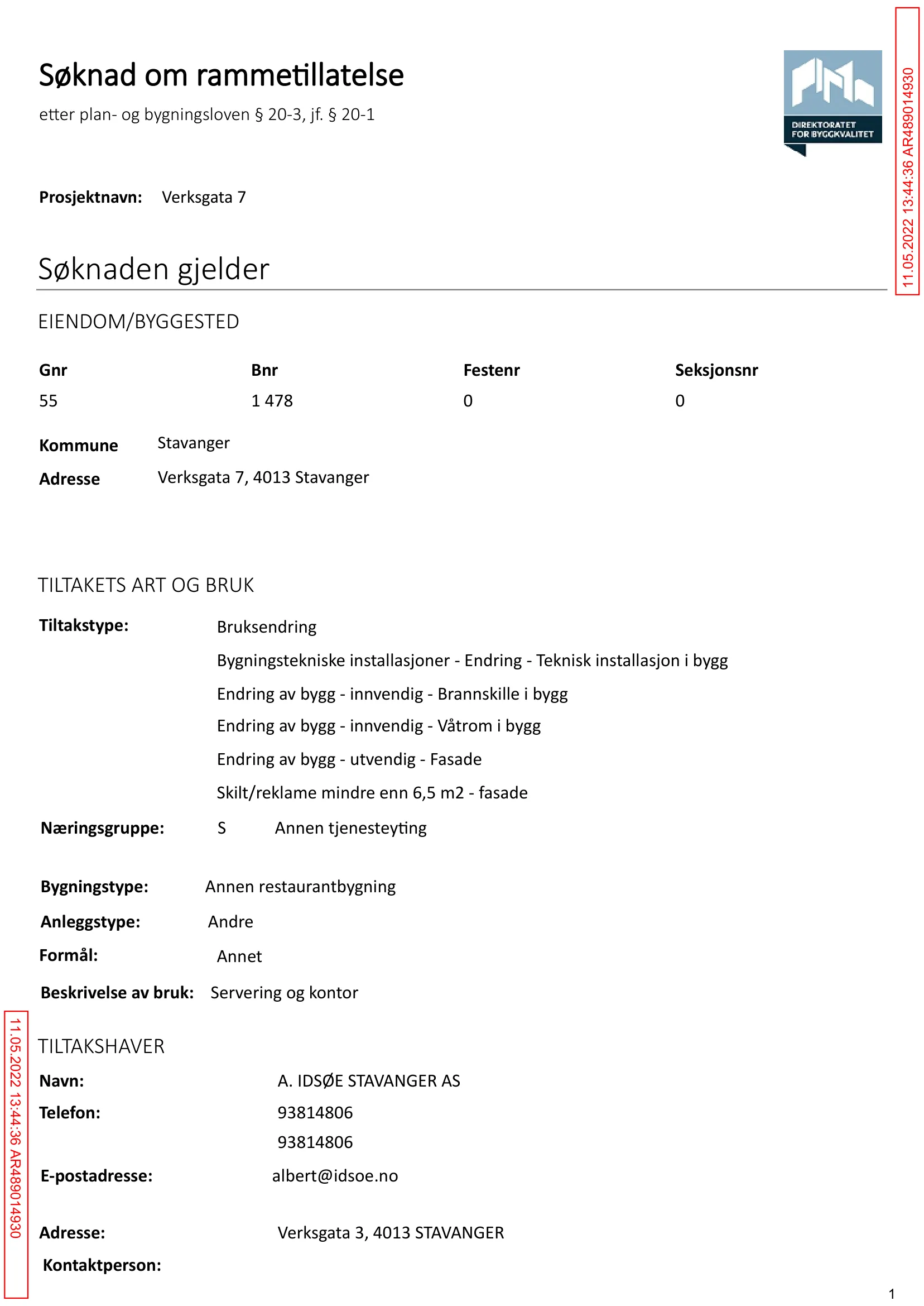 Søknad om rammetillatelse