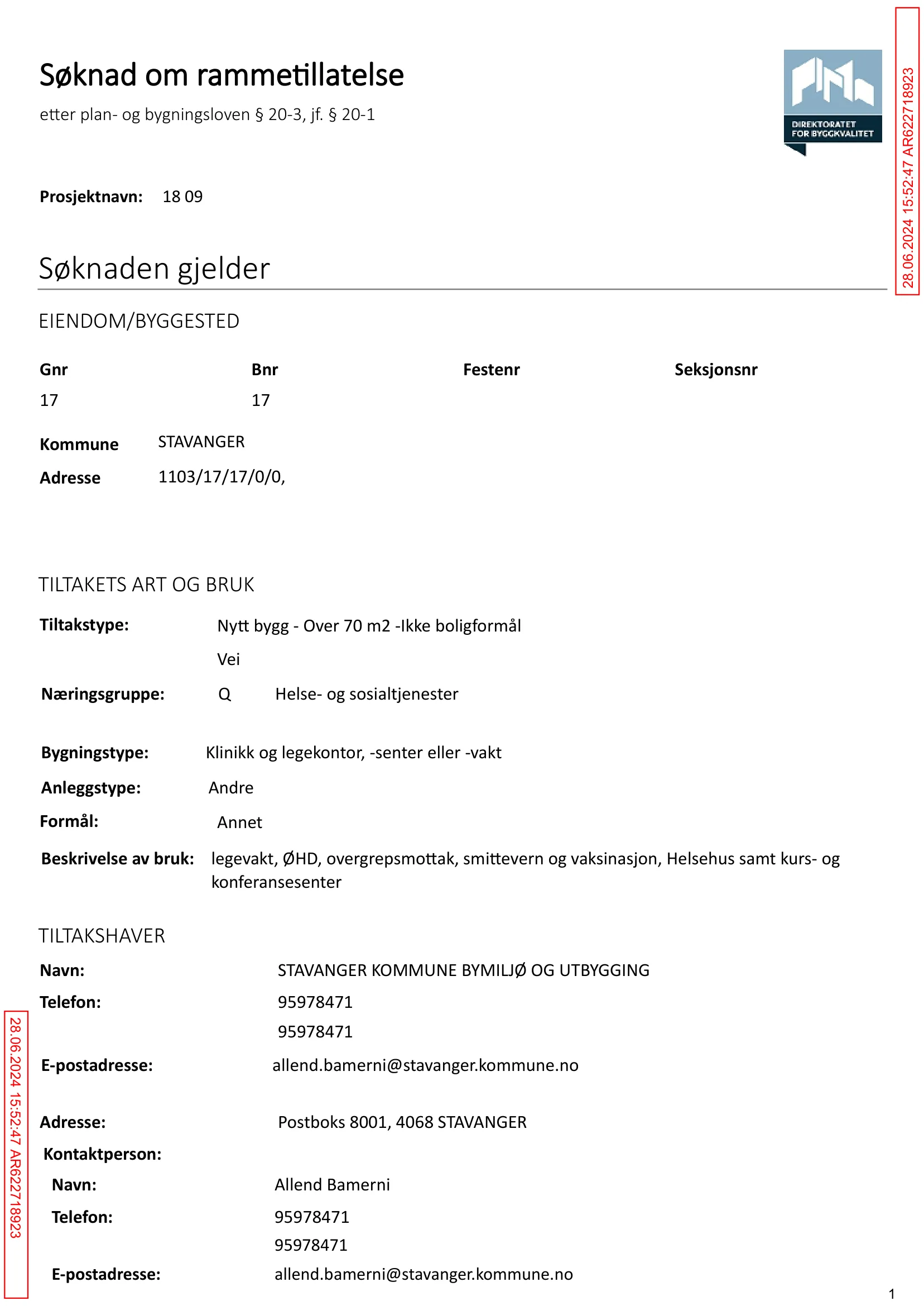 Søknad om rammetillatelse