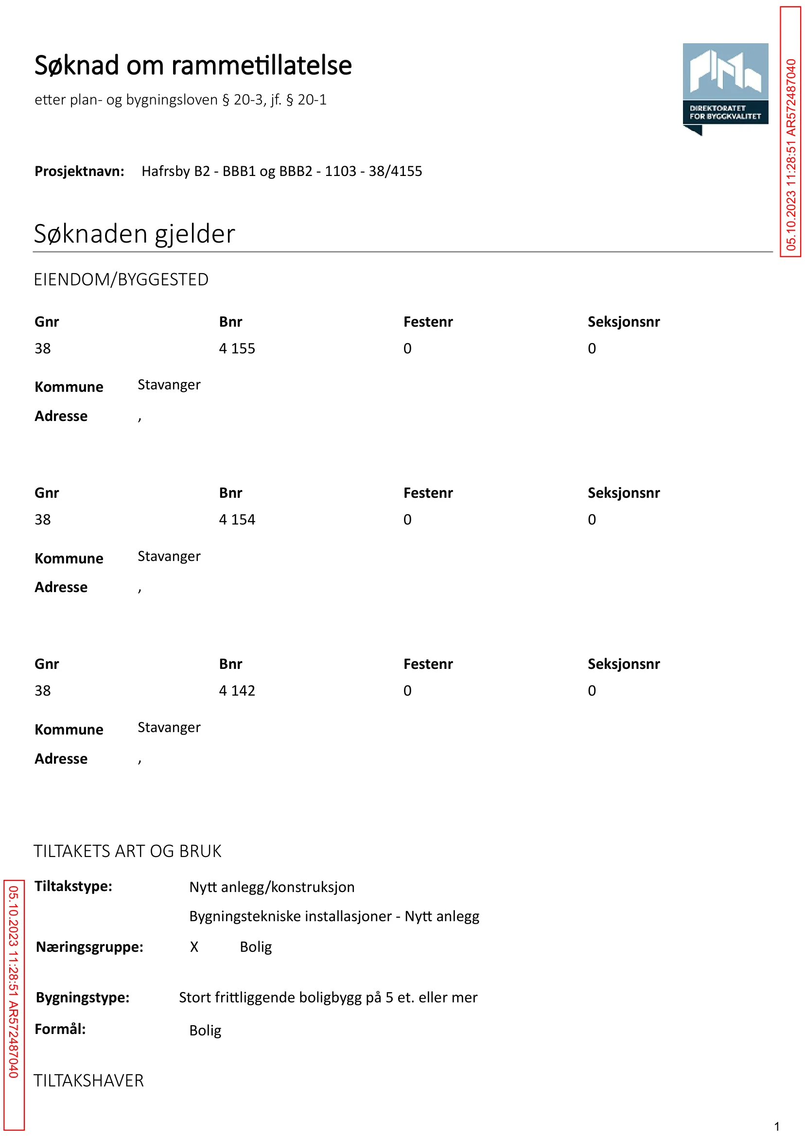 Søknad om rammetillatelse