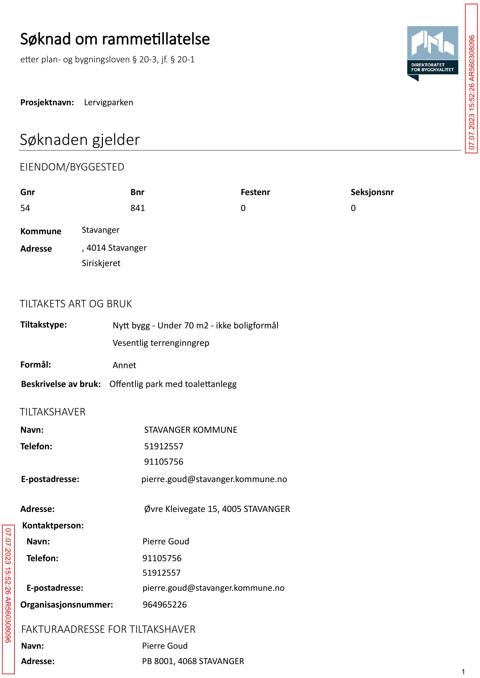 Søknad om rammetillatelse